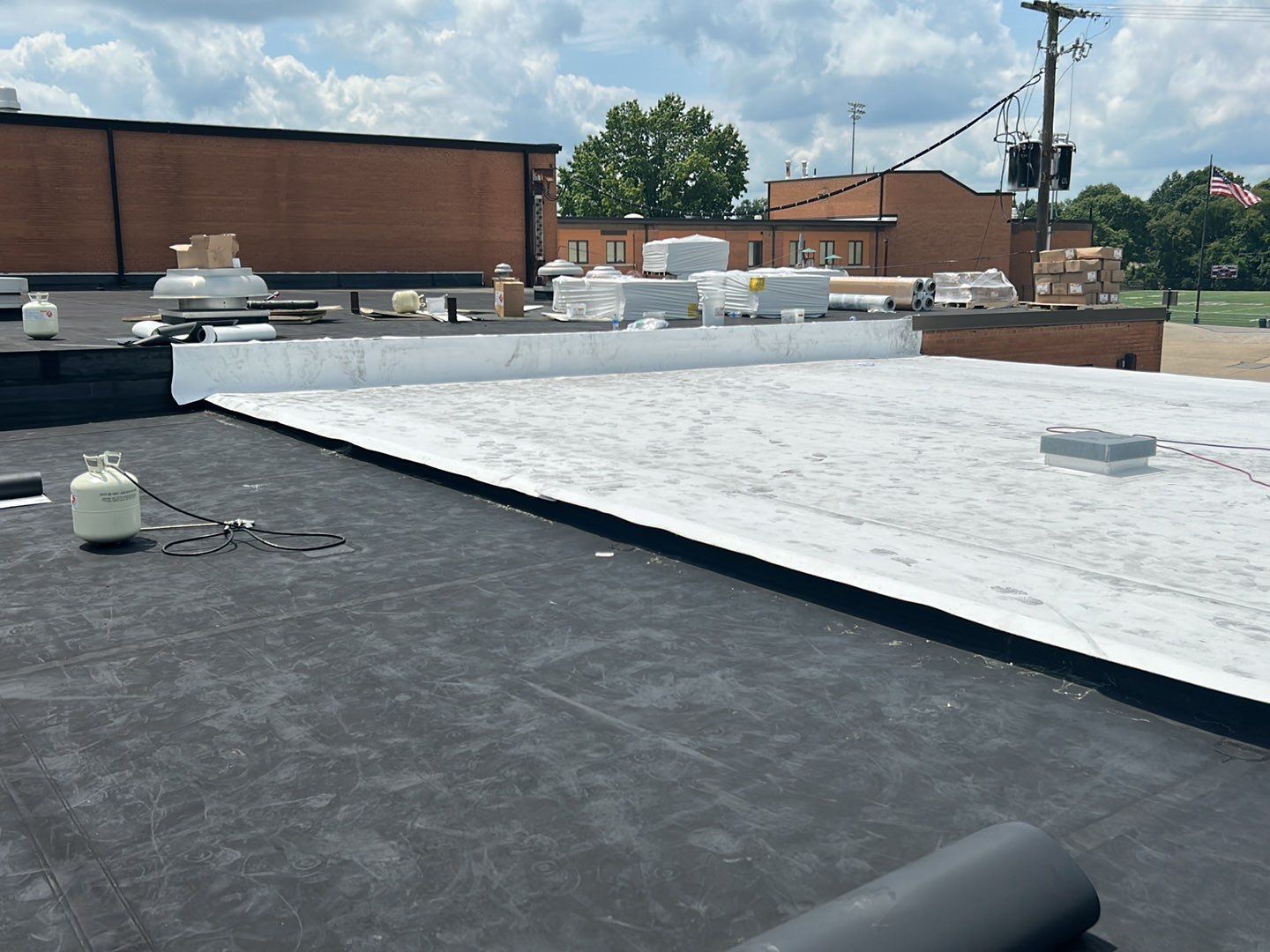 John Glenn High school Roof Install by Gold Star Roofing LLC 