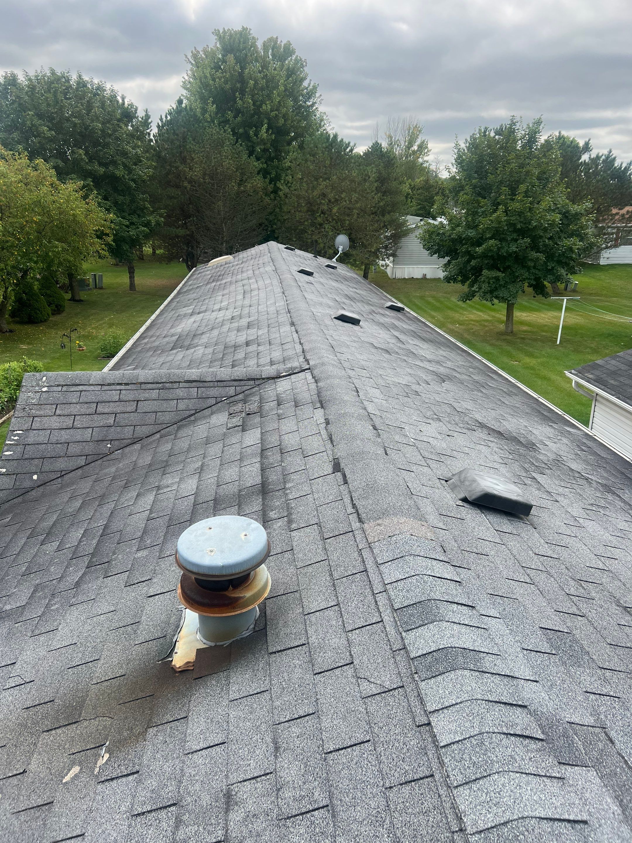 Ranch House and Garage Roof Installation with GAF Shingles by Gellings Roofing and Siding LLC
