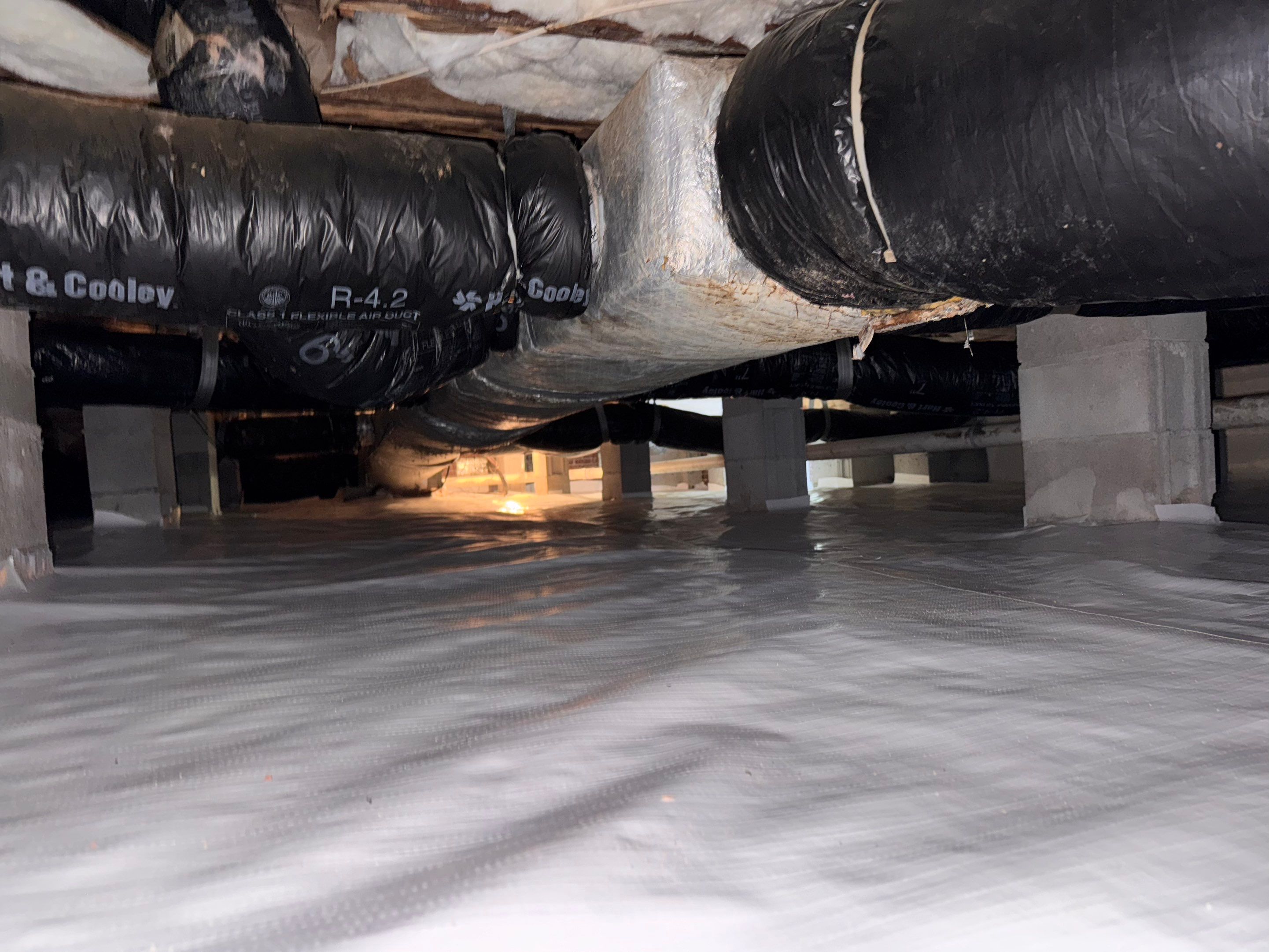 Moisture Barrier, Mold Clean, Structural Repair, Dehumidifier, R19 Insulation. by Impact Crawlspace