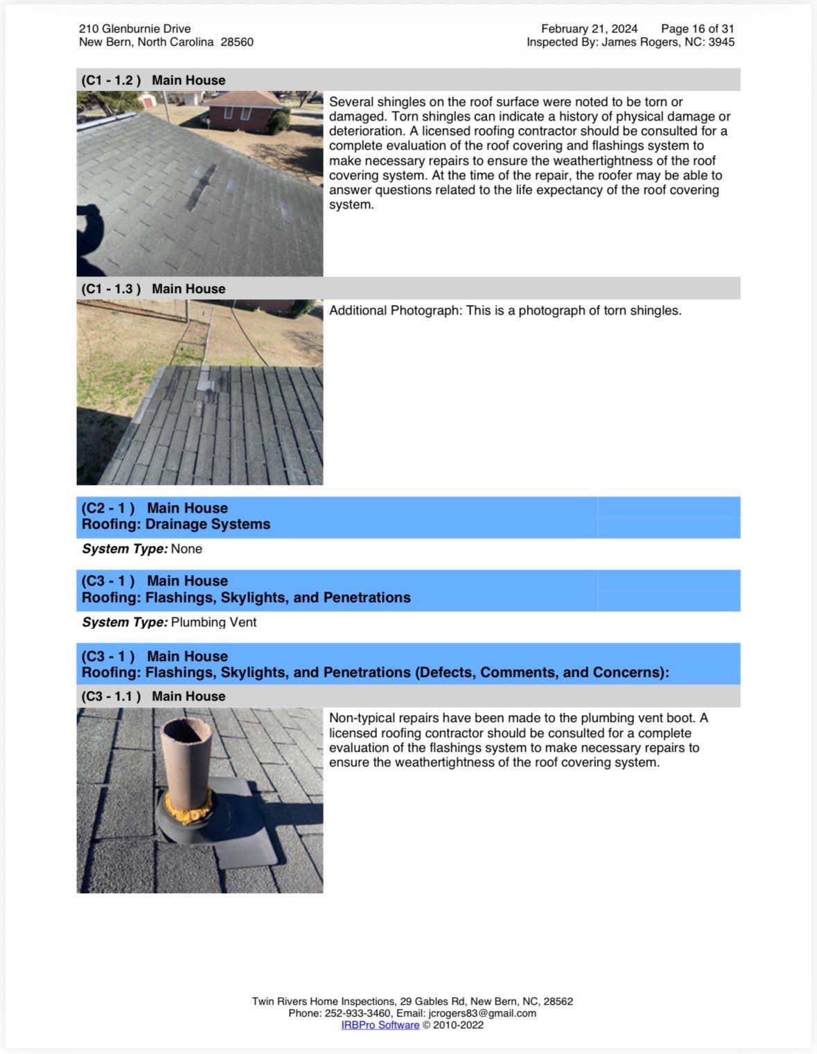 New Bern Roof Inspection | NC Roofs by North Carolina Roofs