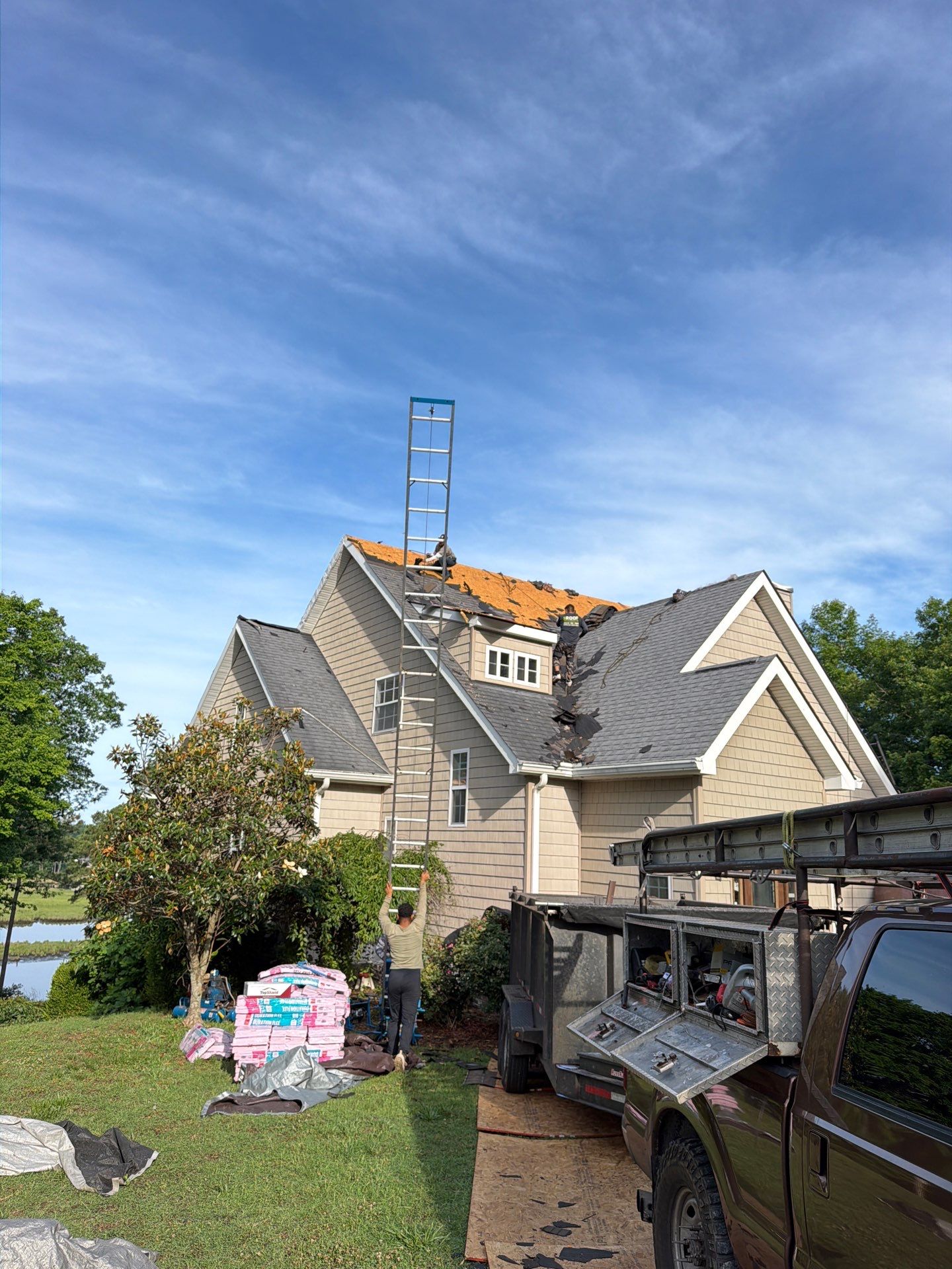 Lancaster Roof Replacement Featuring Architectural Shingles and Attic Insulation by Cade Construction
