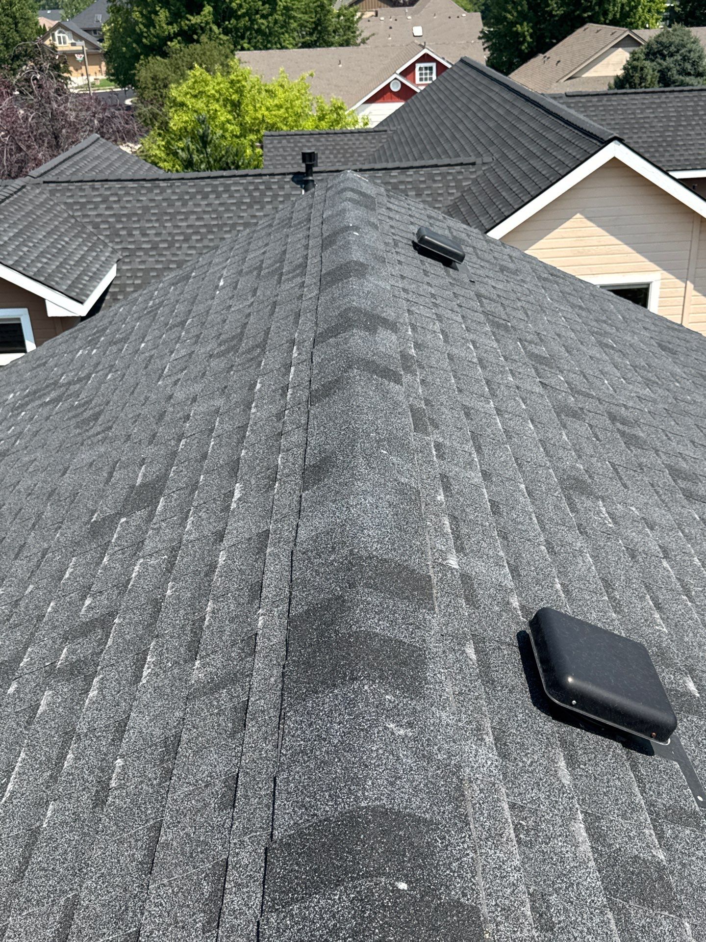 Meridian Residential Roof Replacement Using Dark Gray Architectural Shingles by Olive Roofing