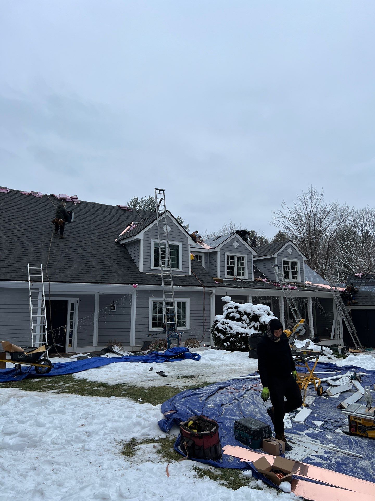 Carlisle Roofing Installation using Owens Corning Shingles and Copper by Mighty Dog Roofing of Greater Middlesex County