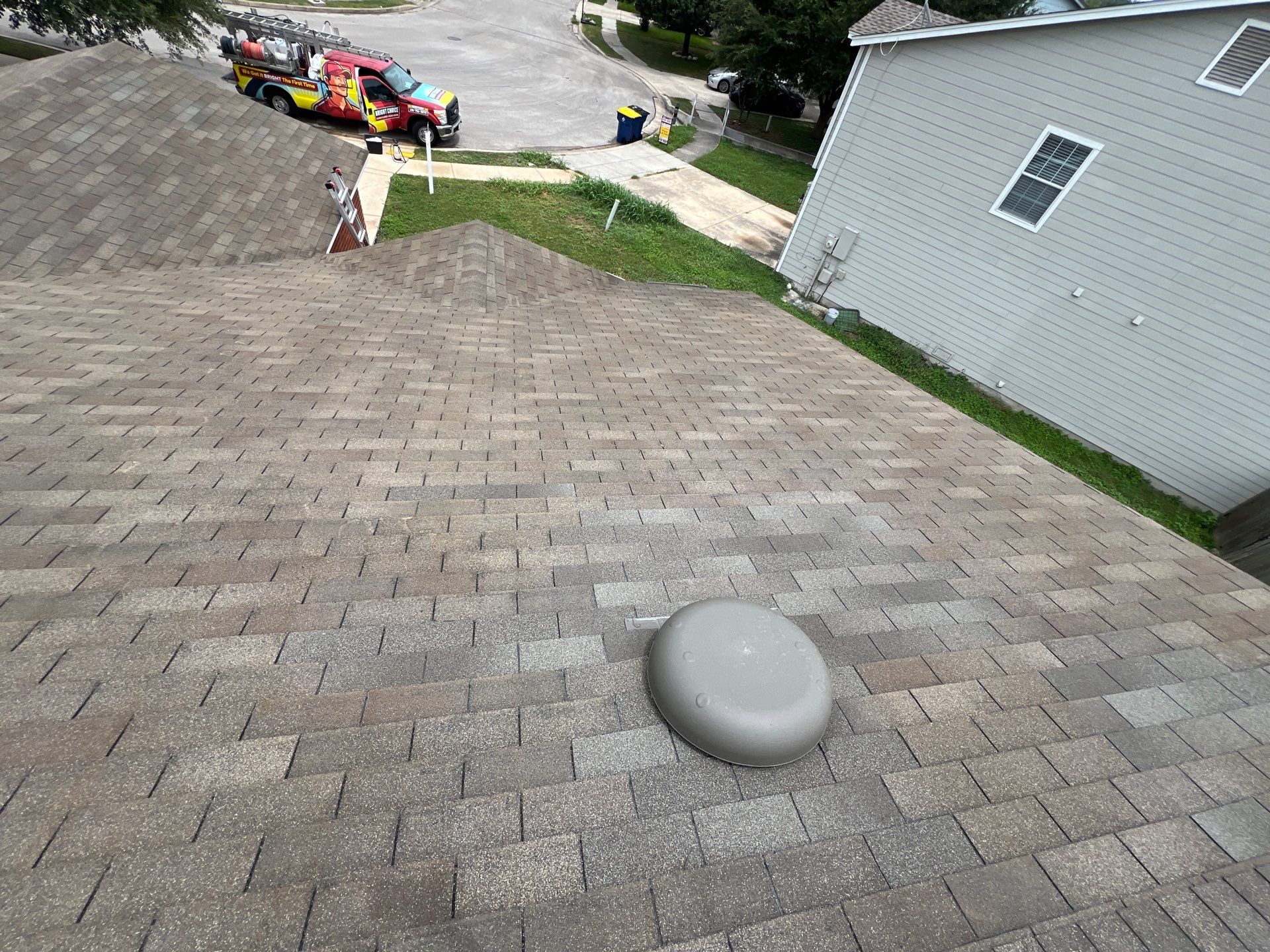Shingle Roof Wash Project in Cibolo by Bright Choice