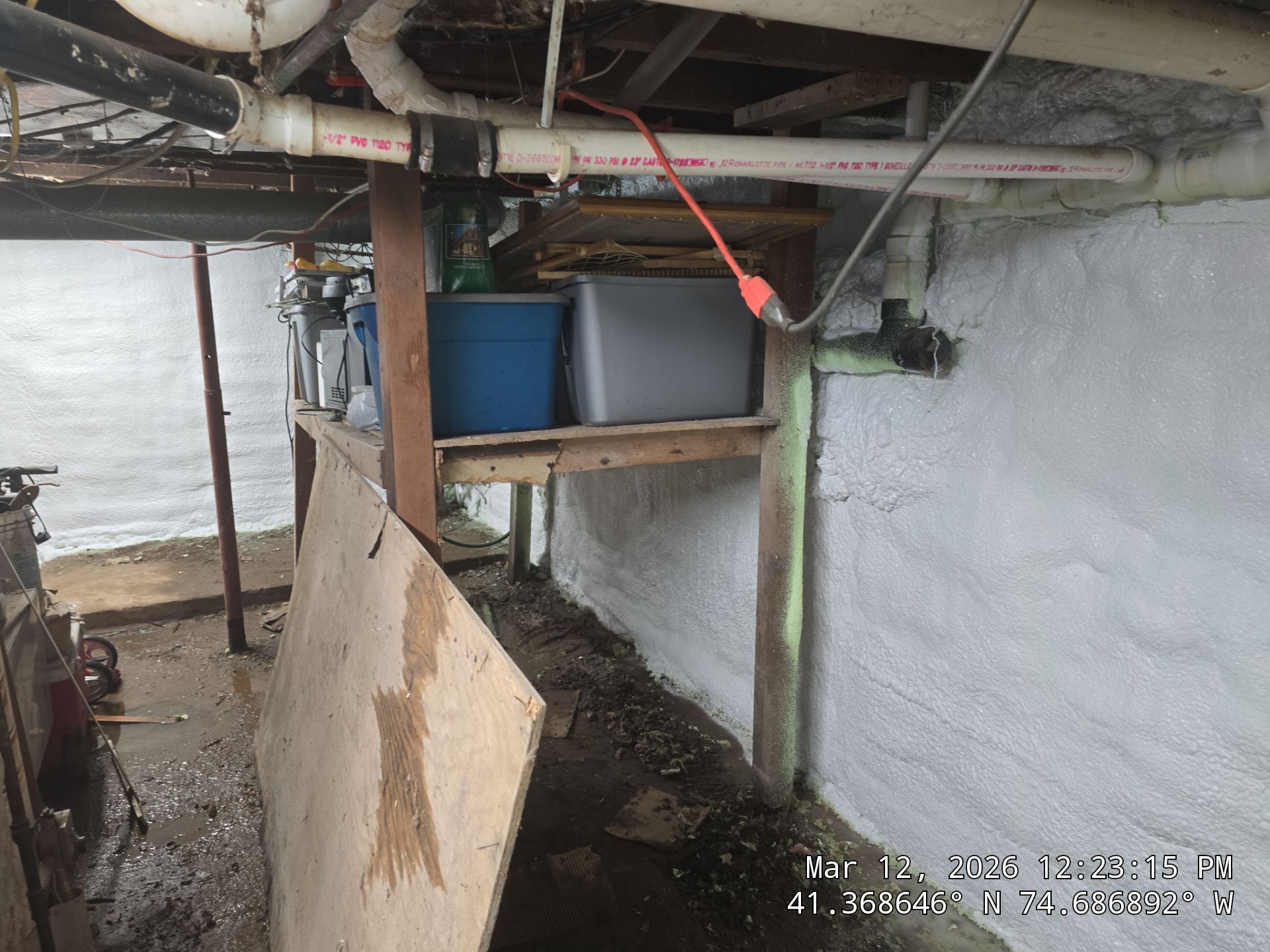 Basement Exterior Walls using Closed Cell Spray Foam by NYS Foam & Energy