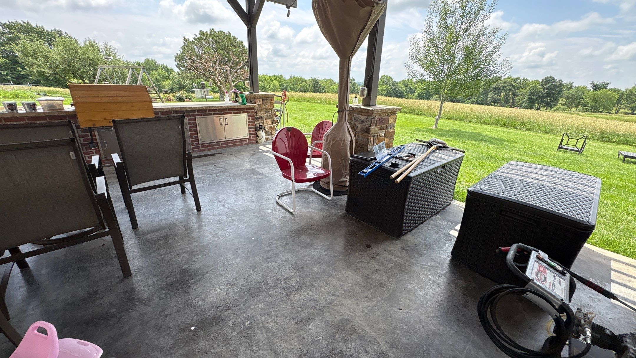Custom Back Patio Resurface - Kearney, MO by Big Red Decorative Concrete, LLC