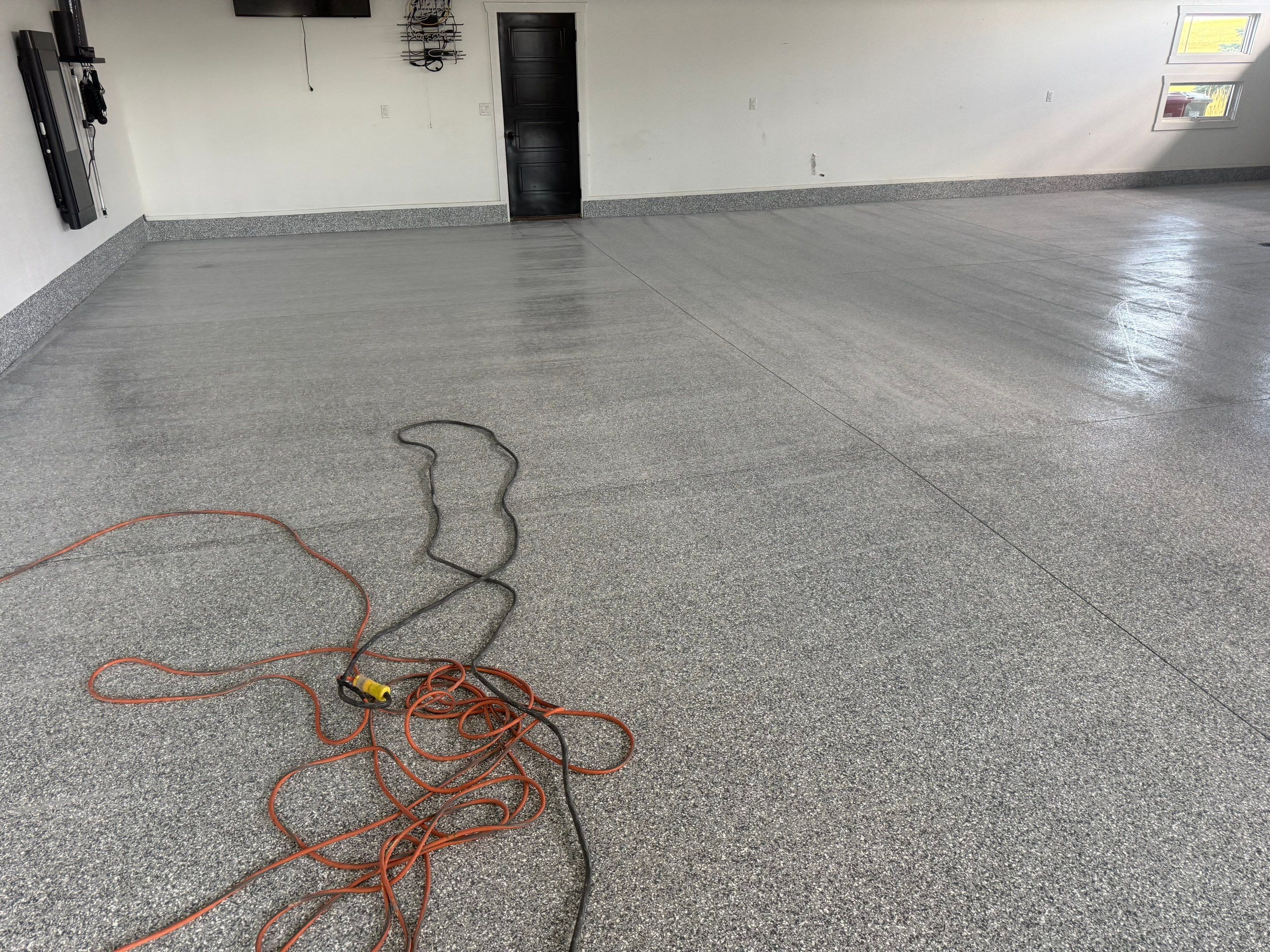 Gravel Flake Garage Floor Coating in Yankton by Select Painting, Coatings & Garage Cabinets