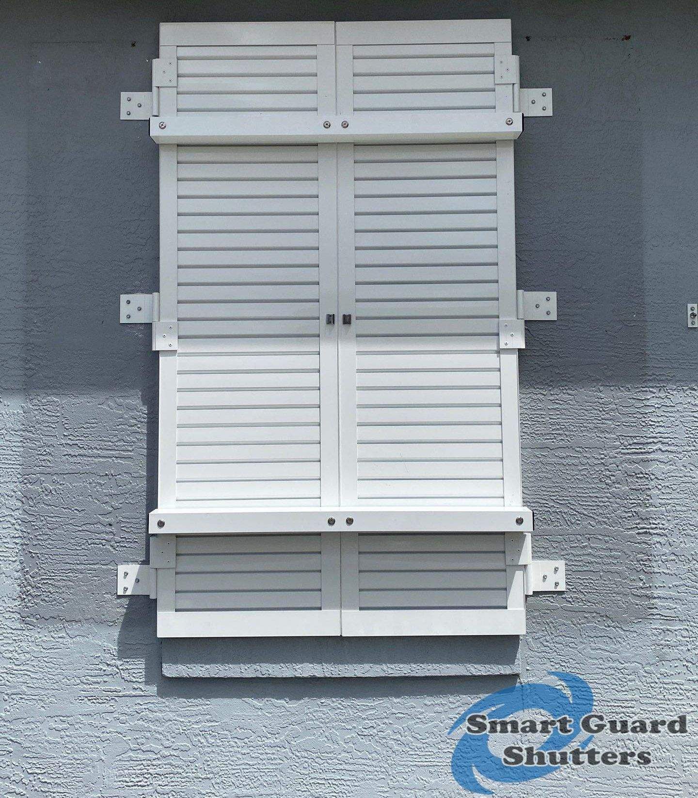 Impact Colonial Shutters in Signal White by Smart Guard Shutters