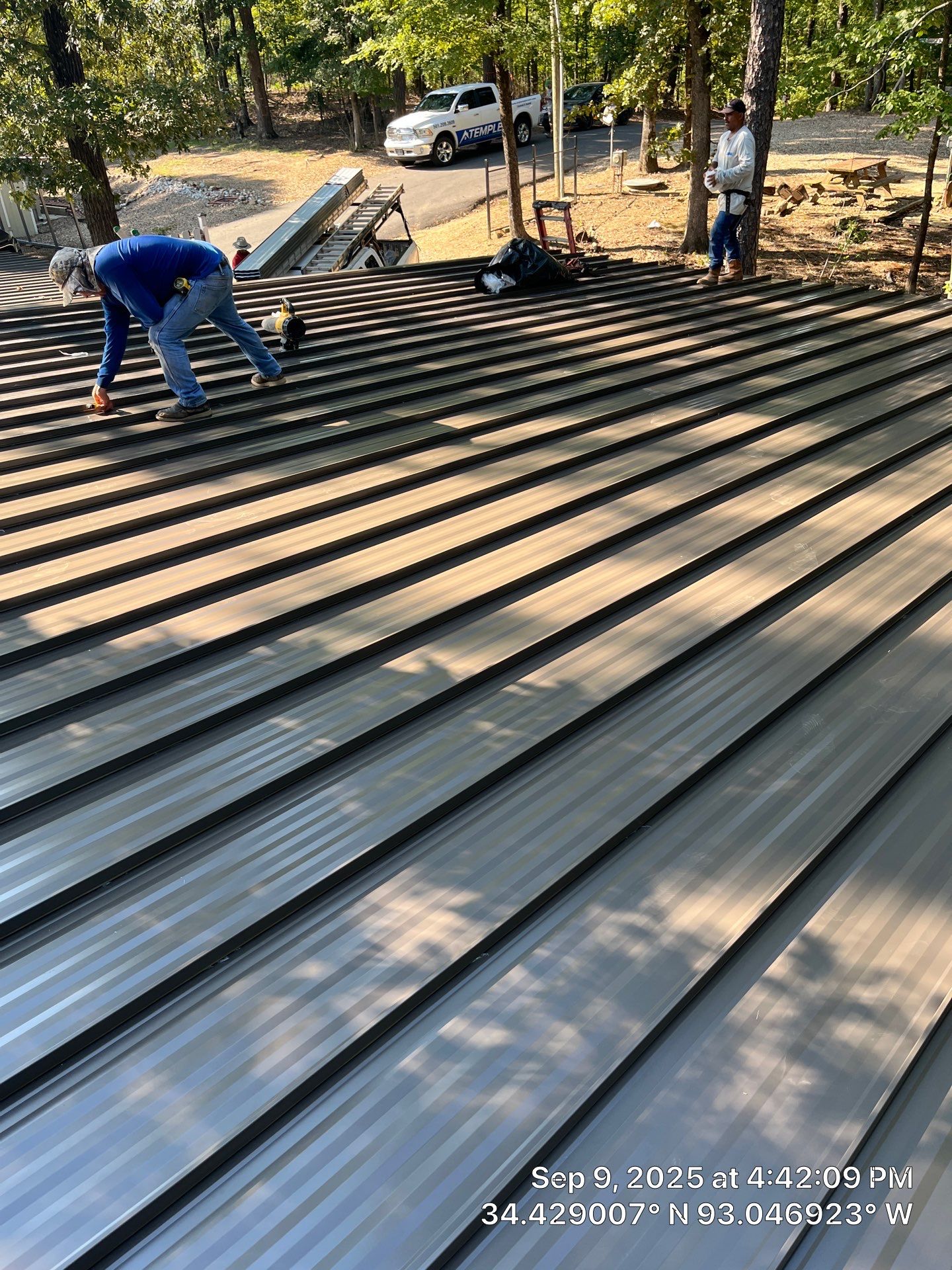 Standing Seam Metal Roof and Gutter Installation in Hot Springs by Temple Roofing and Exteriors