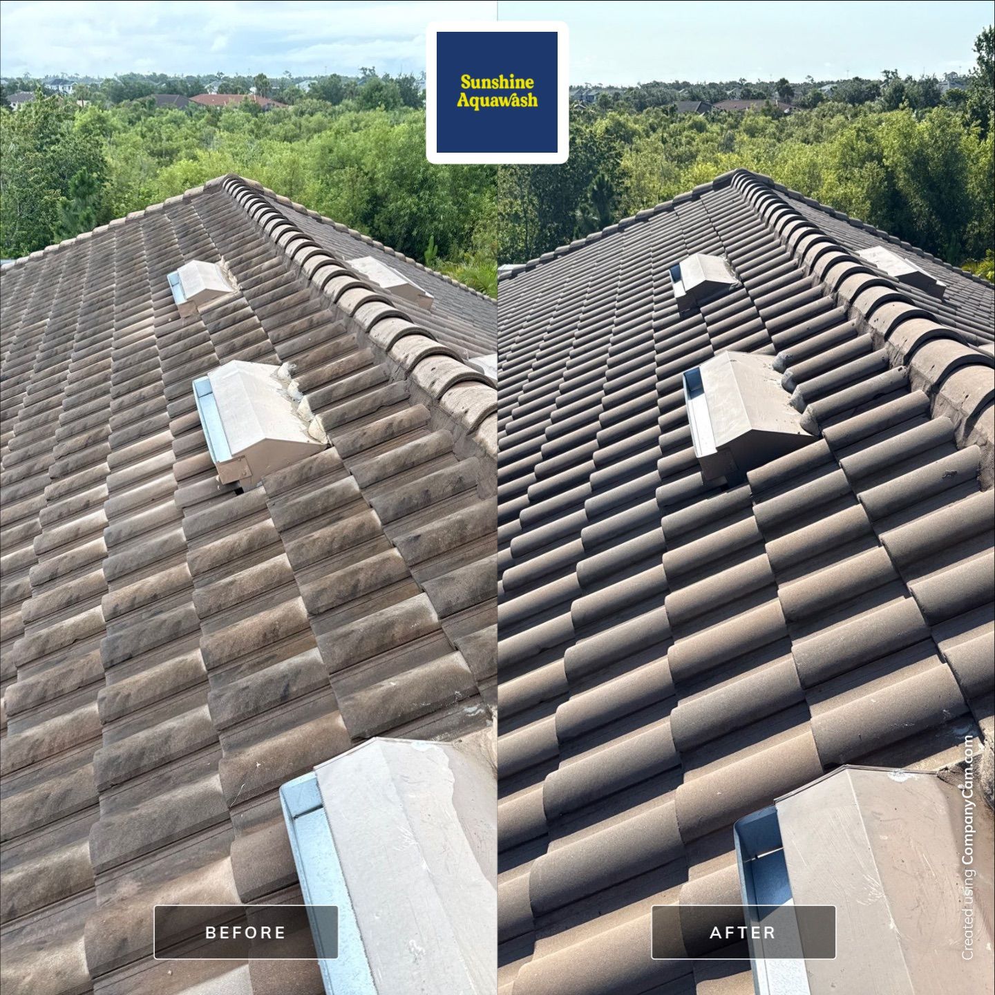 Concrete Tile Roof, Paver Driveway & Lanai Cleaning – Artisan Lakes Esplanade, Palmetto, FL by Sunshine AquaWash