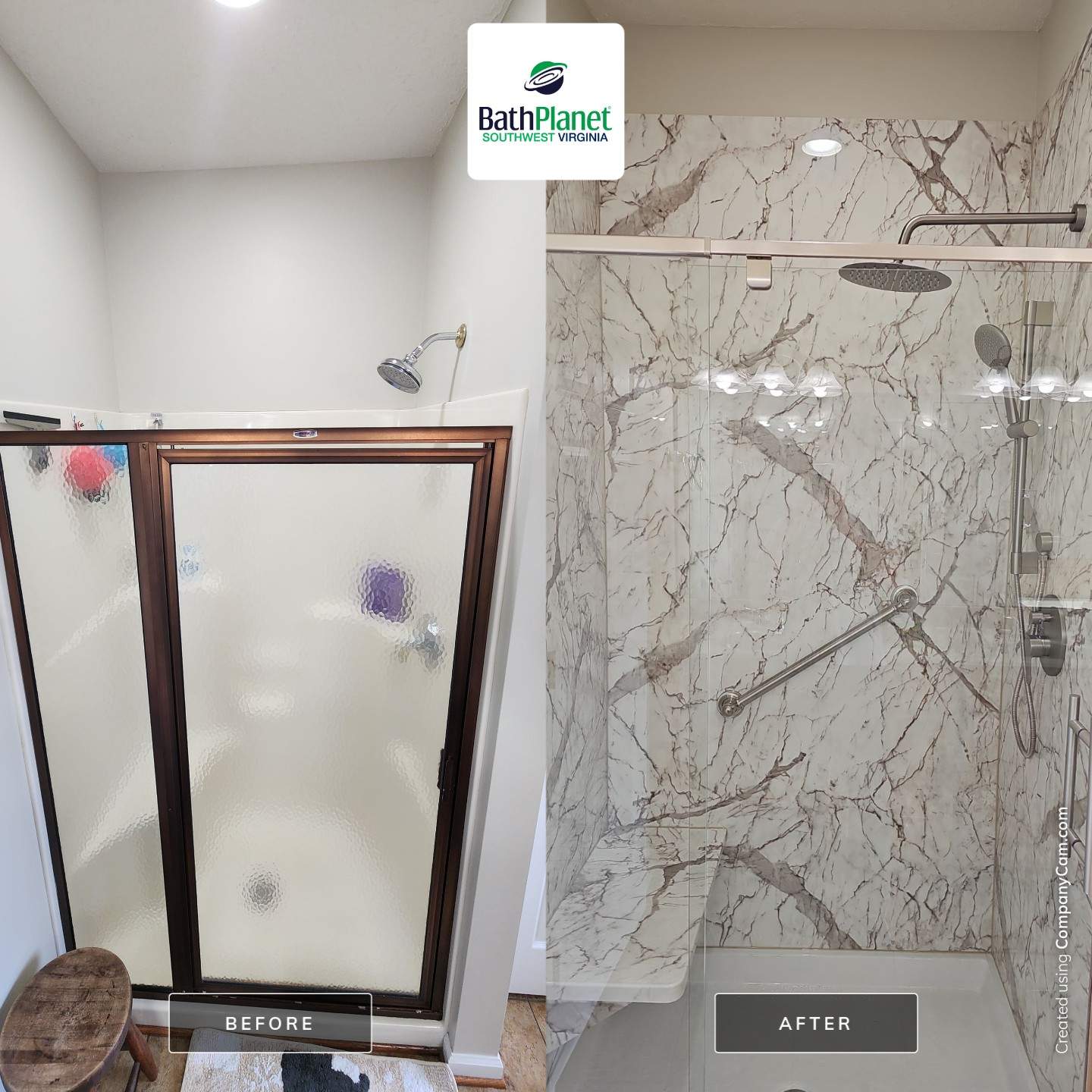 Shower Upgrade in Tuscany by BathPlanet SW Virginia