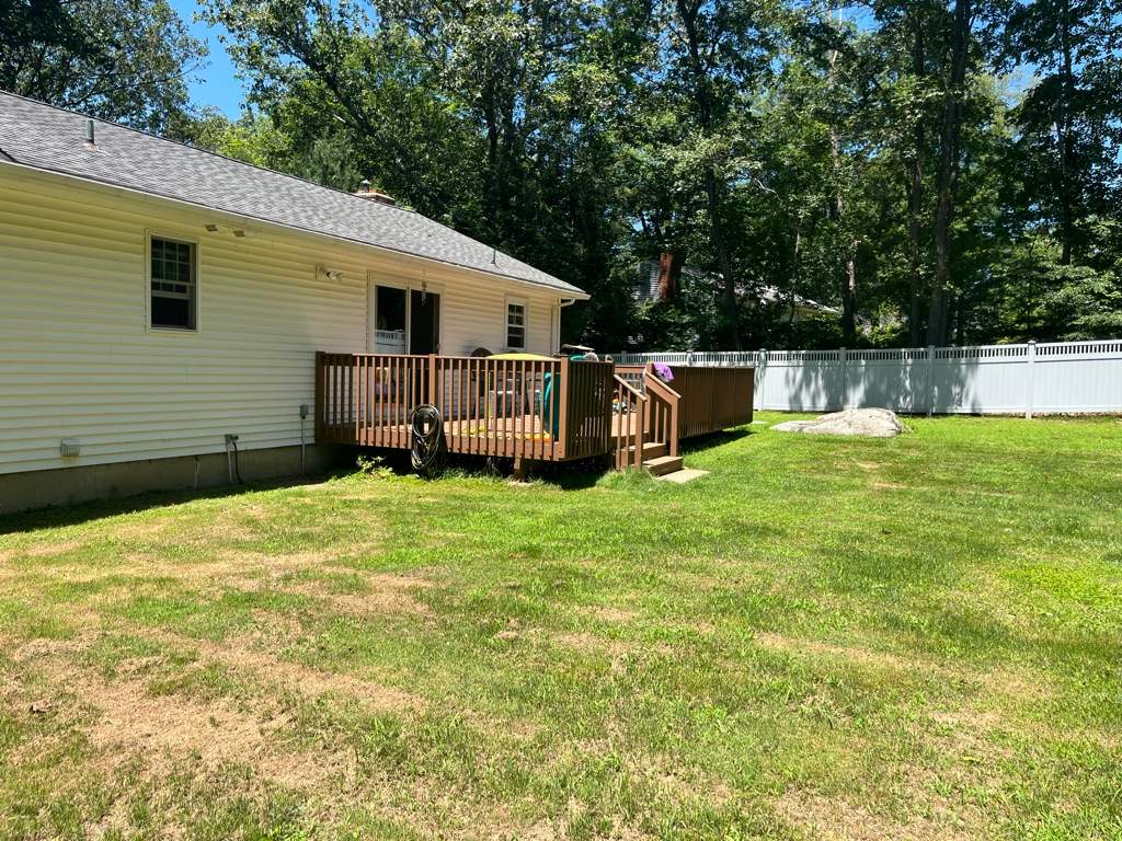 Deck replacement using Trex Transcend Rope swing and Transcend cocktail rail and trex lattice  by DiGiorgi Roofing and Siding Inc