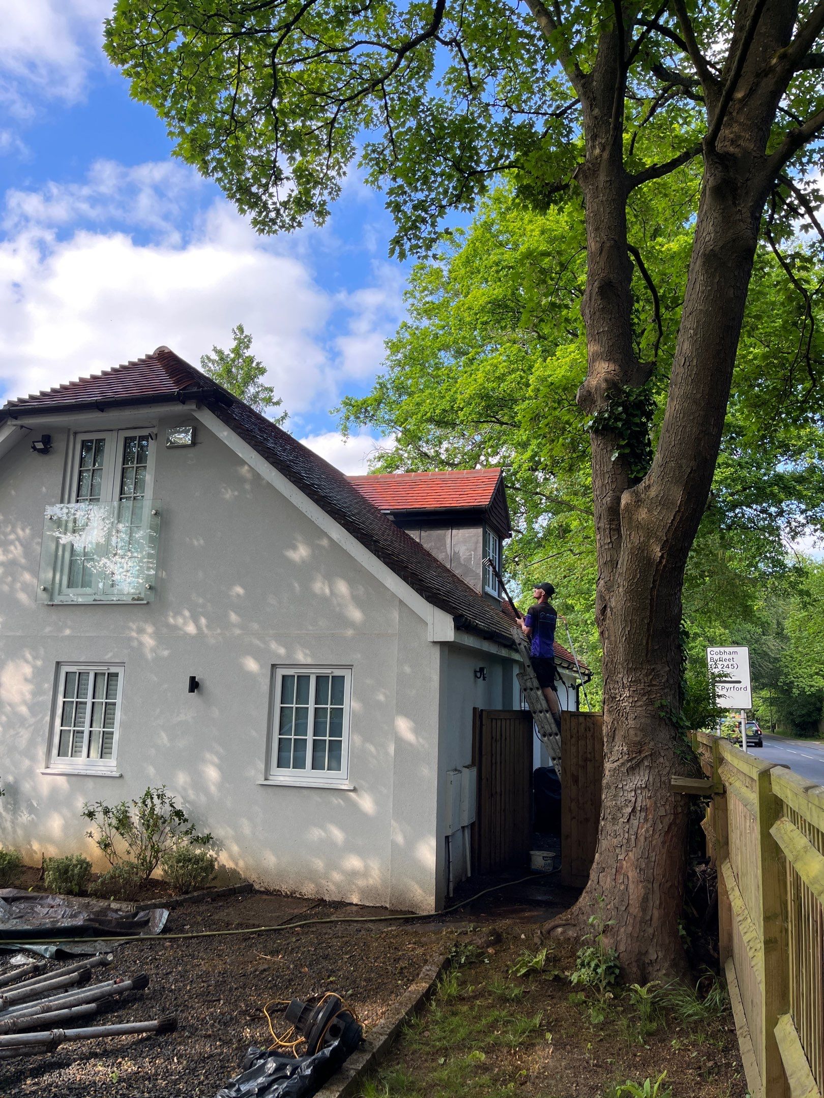 Roof Clean - Biocide Treatment using Honda 15lpm Low Pressure Washing Machine by Ges Exterior Cleaning ltd
