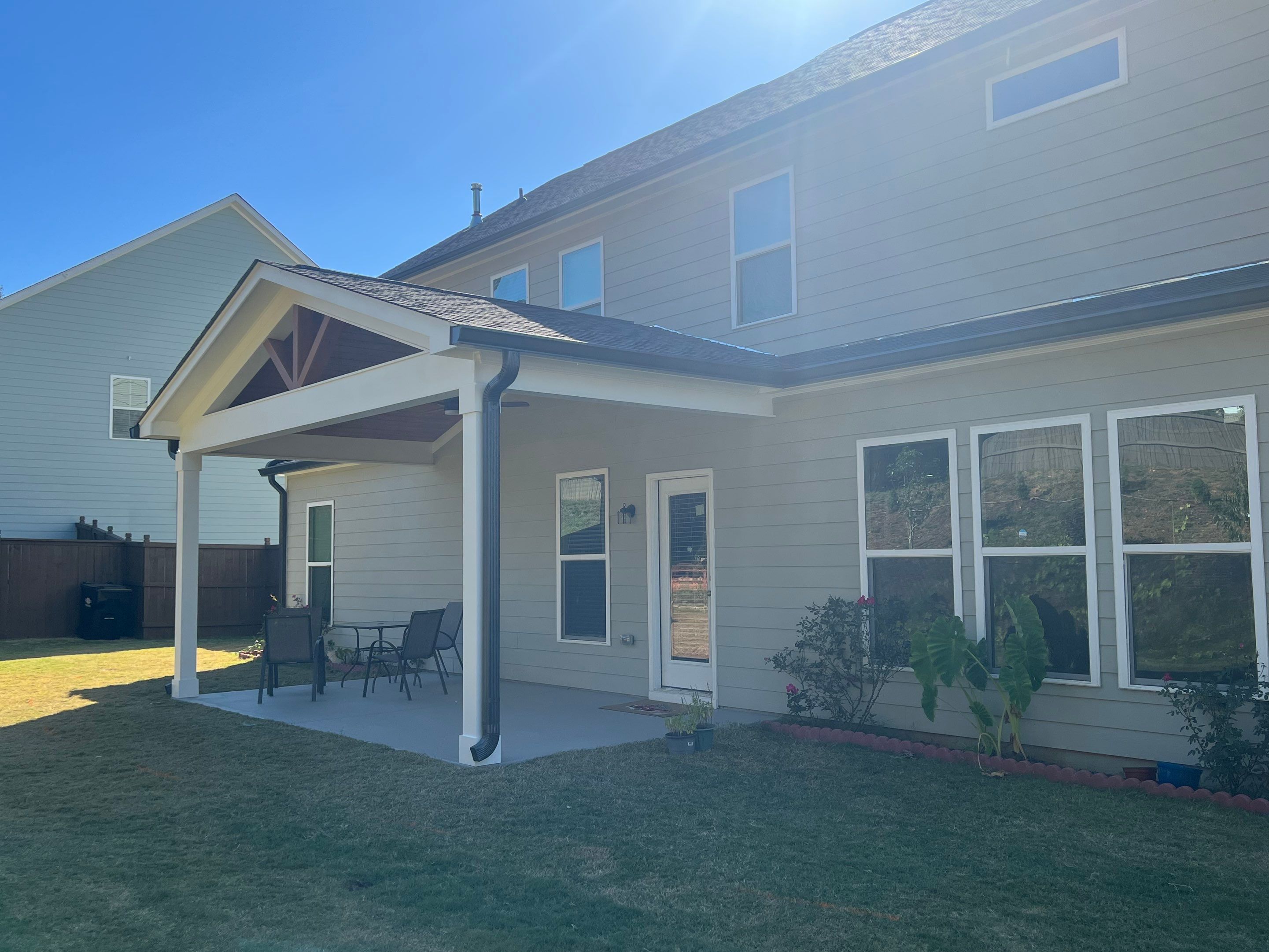Custom Covered Porch Construction with Finished Wood Ceiling in Acworth by Swift Home Renovations