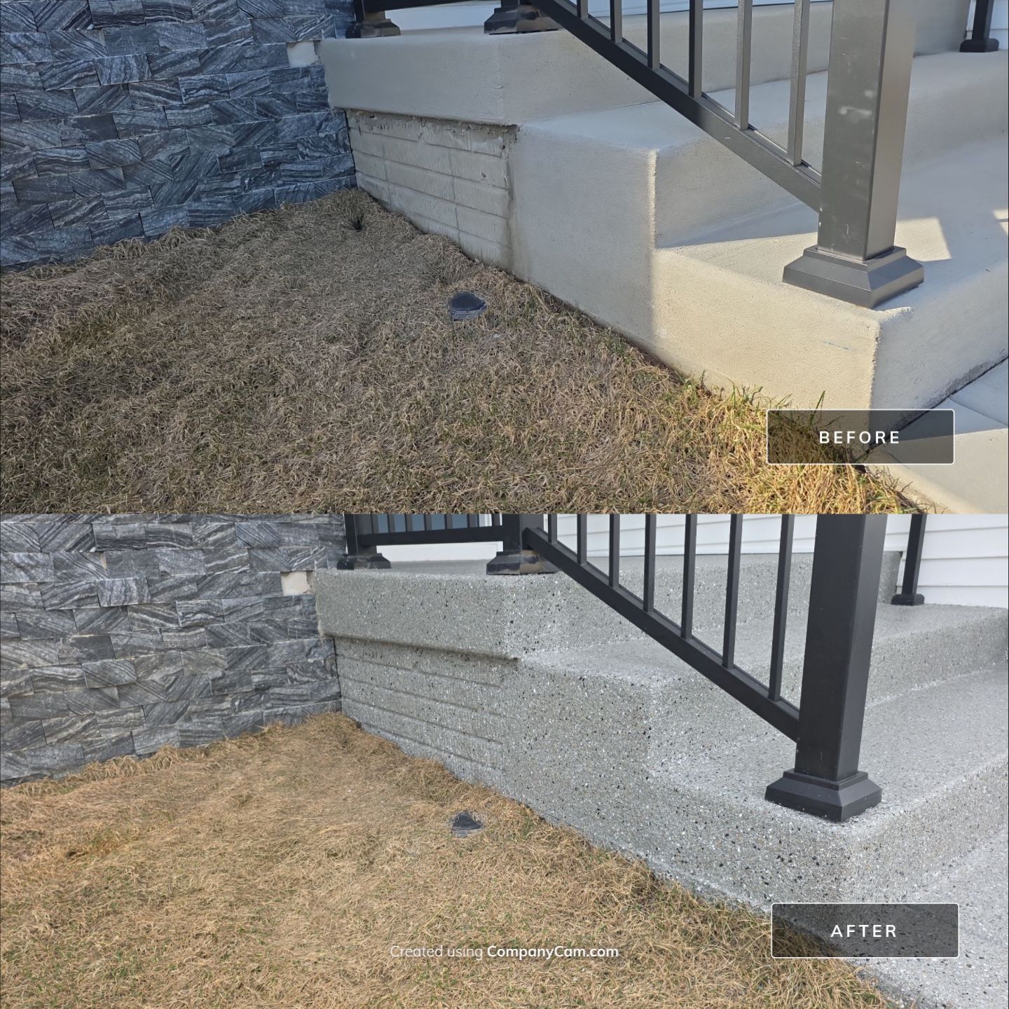 New Patio Upgrade! Transform Boring Patio Concrete To Curbside Appeal by Revival Concrete Coatings