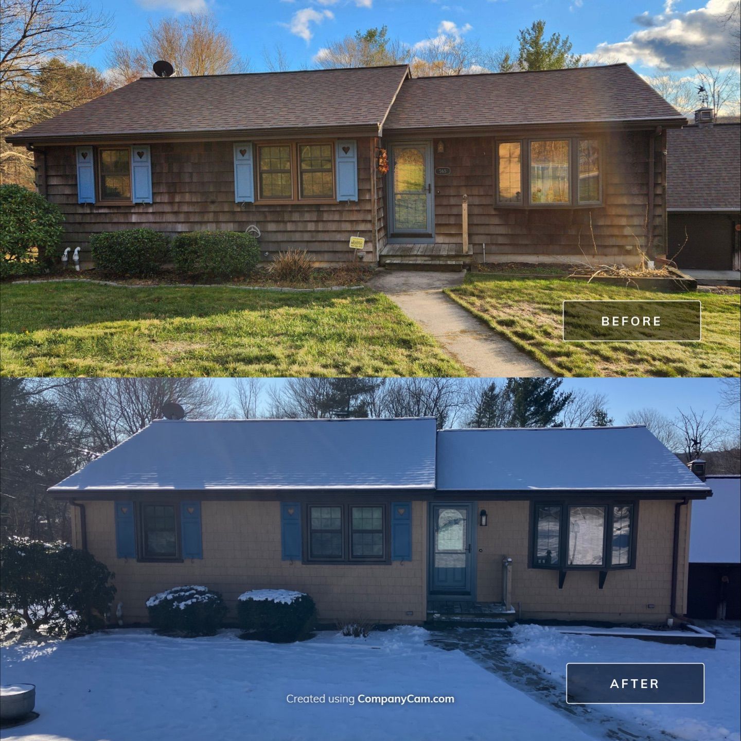 Cedar siding update with Cert. Cedar Impressions D/7 Perfection, Straight Bottom, Natural Blend by DiGiorgi Roofing and Siding Inc