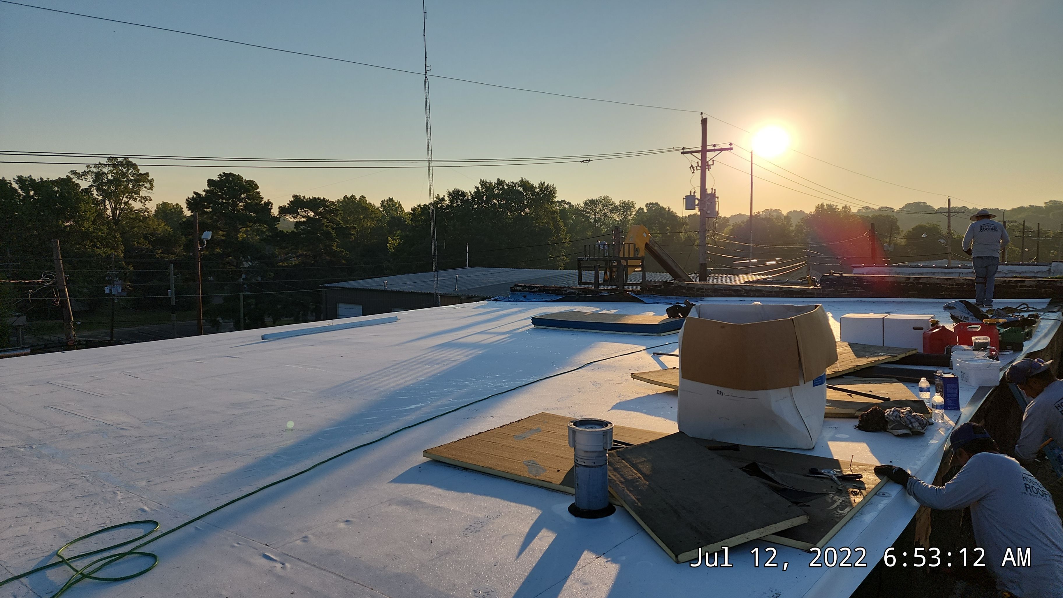 Commercial Roofing Installation in DeQueen, AR, using 50 mil PVC by Hostetler Roofing