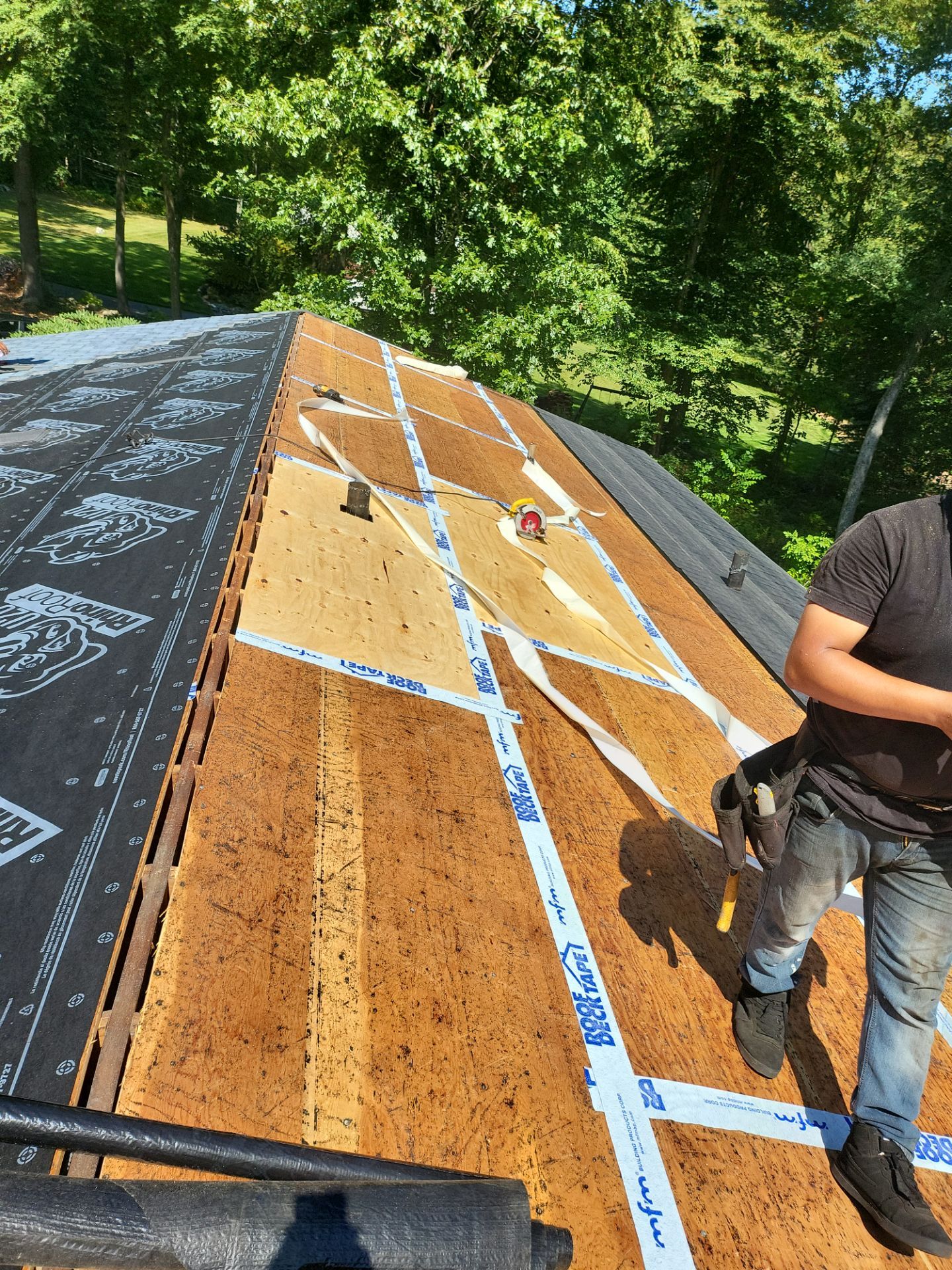 Commercial Roofing Installation using Owens Corning TruDefinition Duration AR - Harbor Blue by A Plus Exterior