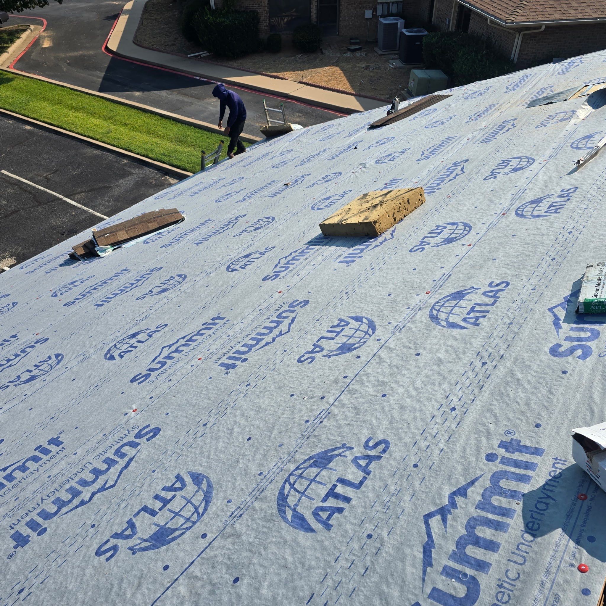Commercial Roof Replacement using ATLAS StormMaster Shake by Harvey Roofing & Construction
