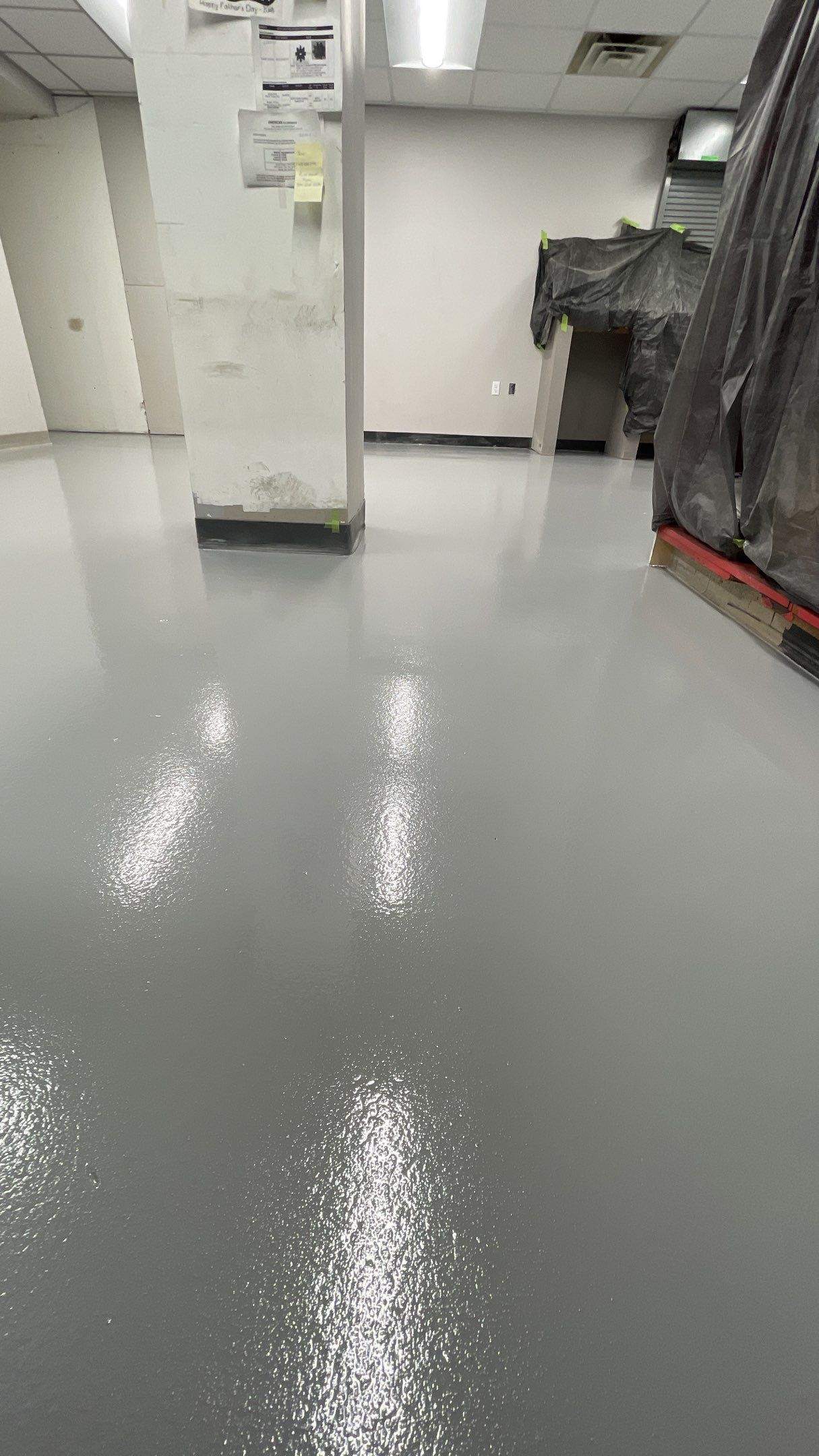 Commercial Flooring using Solid Haze Grey by Croc Coatings, LLC