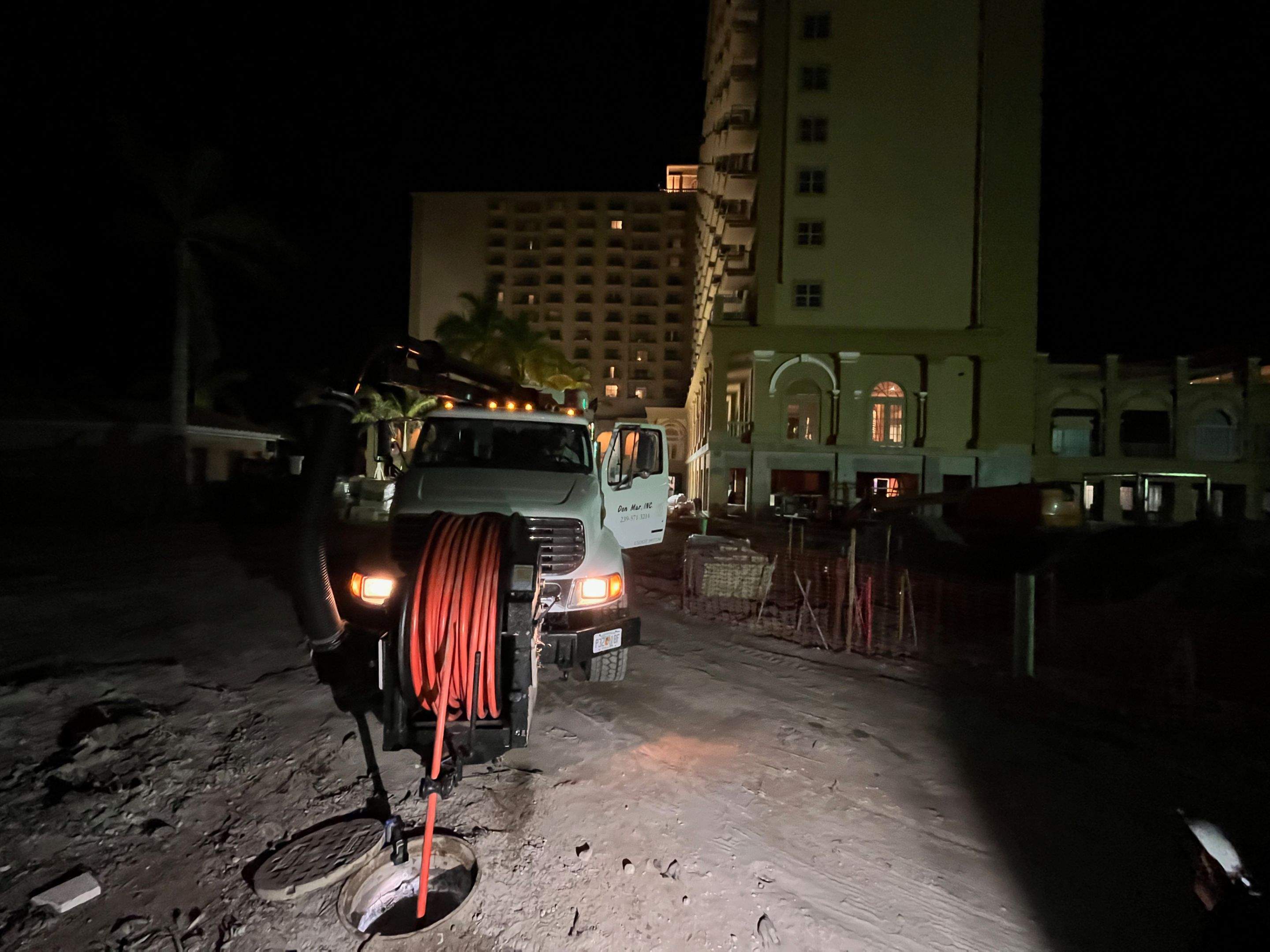 Ritz-Carlton S. Pool Deck & S. Service Rd Drain Cleaning by APS Power & Water