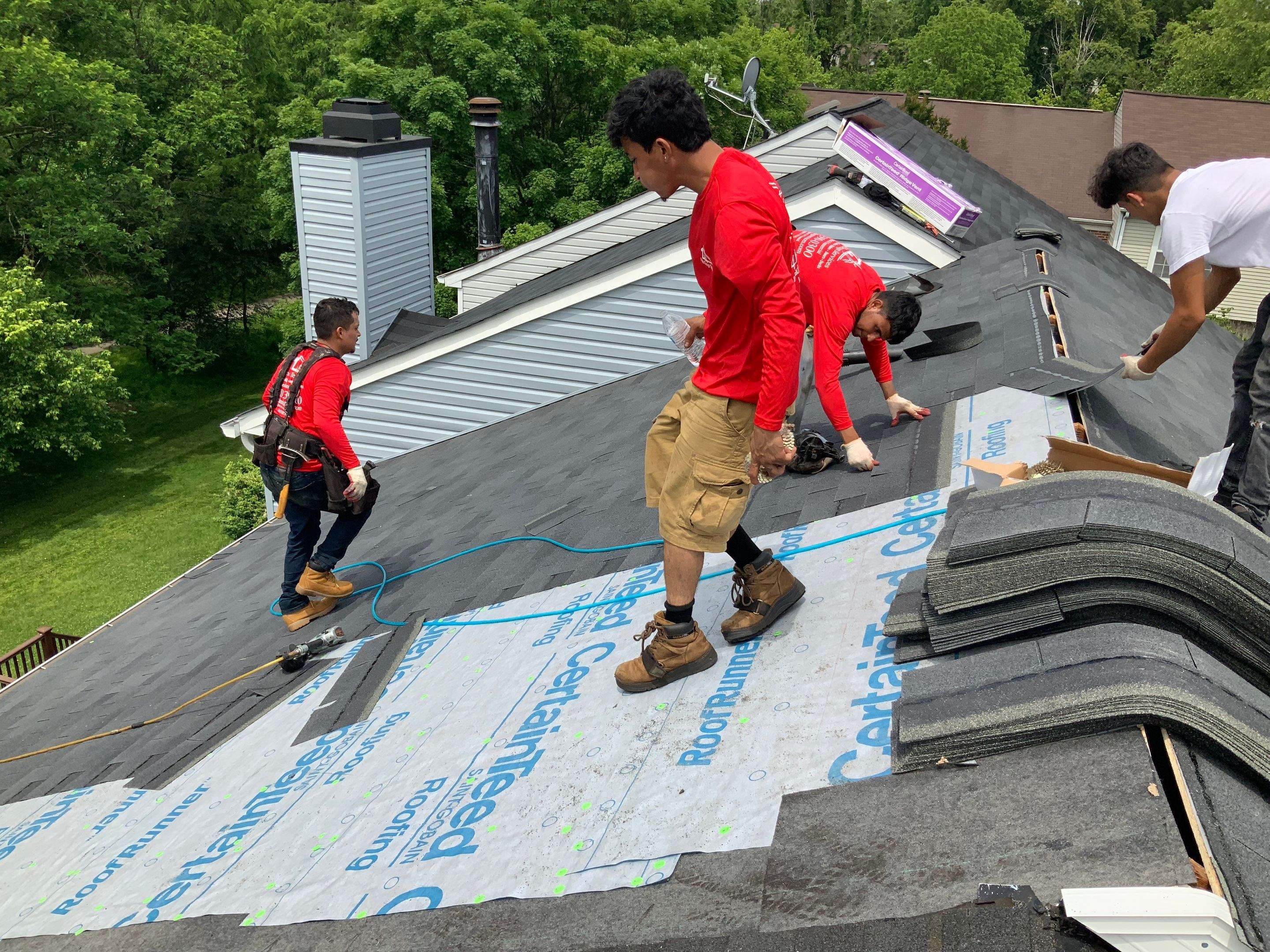 Residential Roofing Installation using XT-25 Color Moire Black by Alpha Design Services