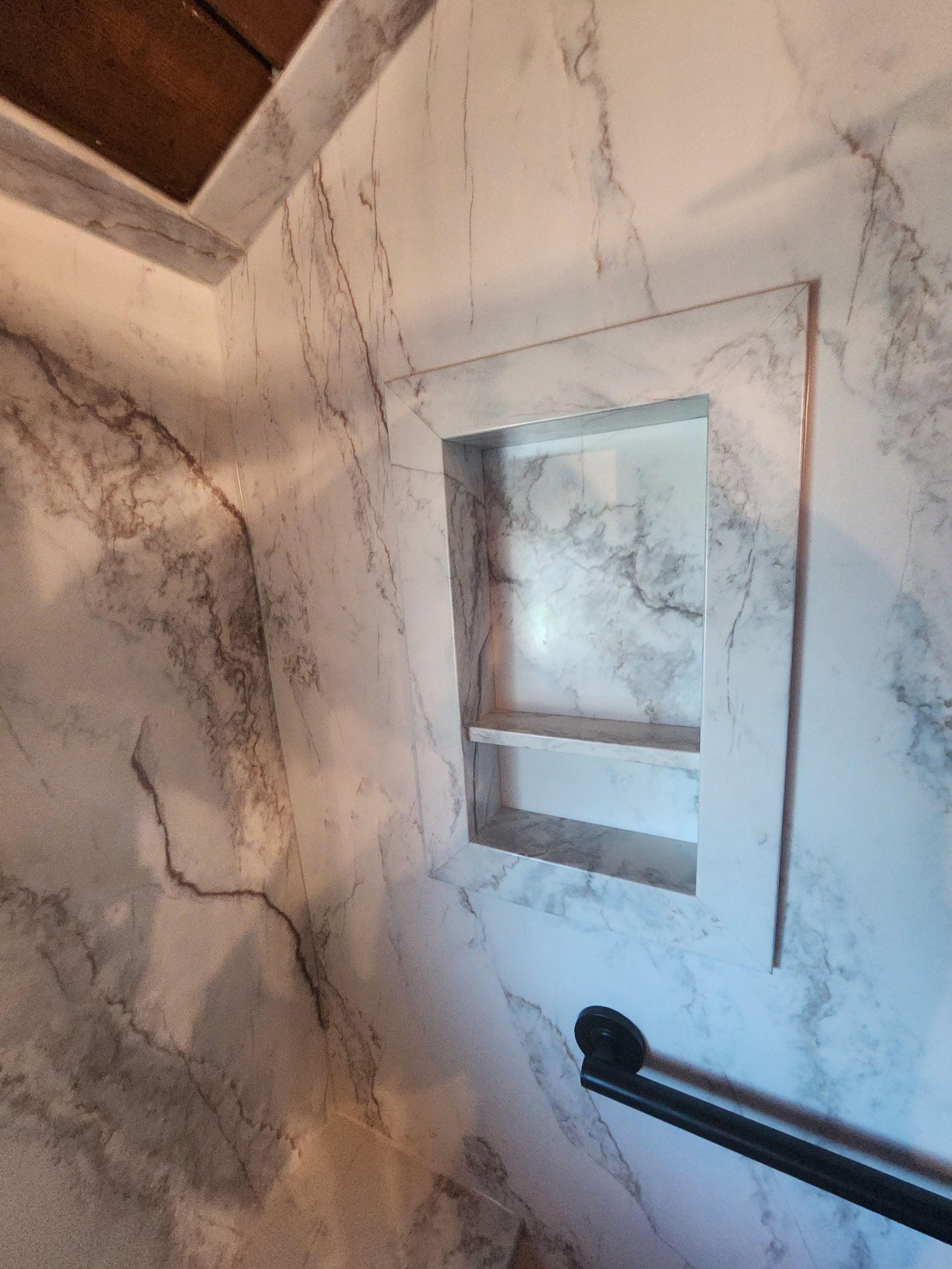 Tub to walk-in shower in Lexington by Lane Lauritsen - The Hill Country, Texas