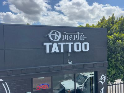 Custom Channel Letter Sign Installation for Omerta Tattoo in Modesto