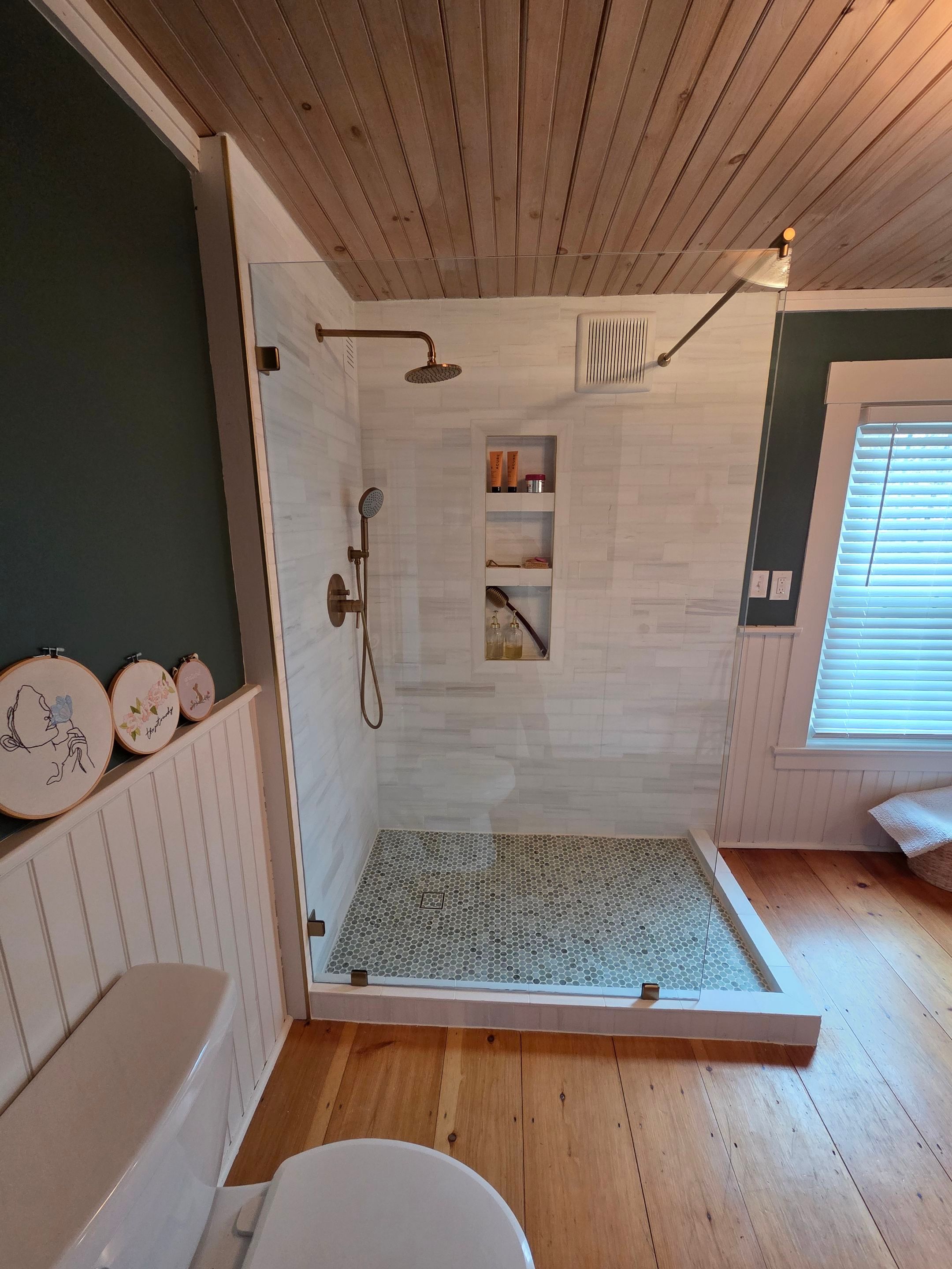 Frameless Spray Panel Installation by Cheshire Glass Company