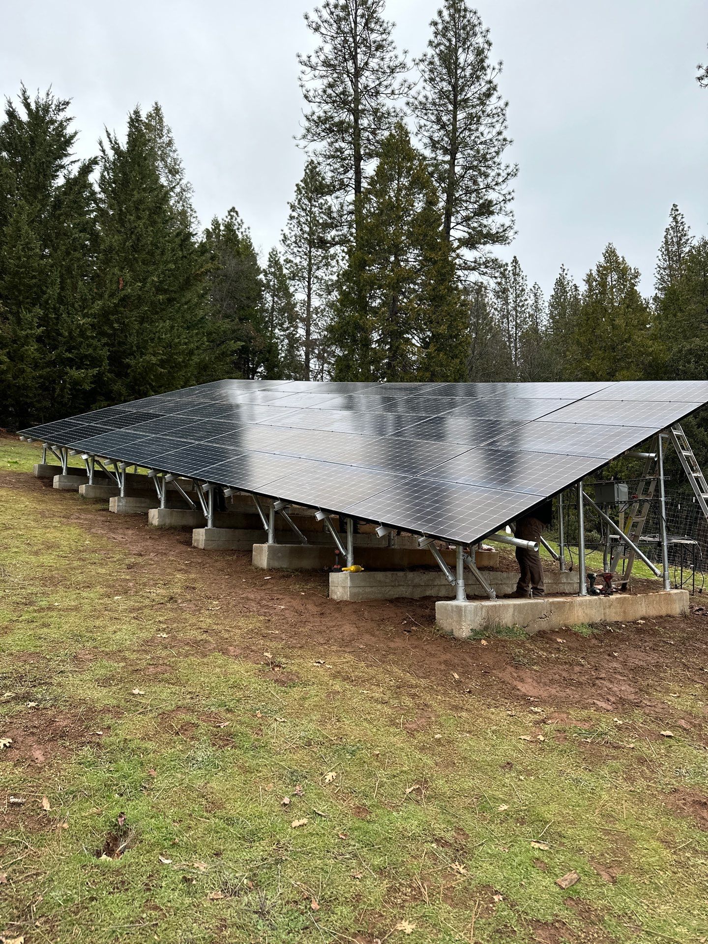 Replaced damaged solar panels on a Ground Mount System by Byers Enterprises 