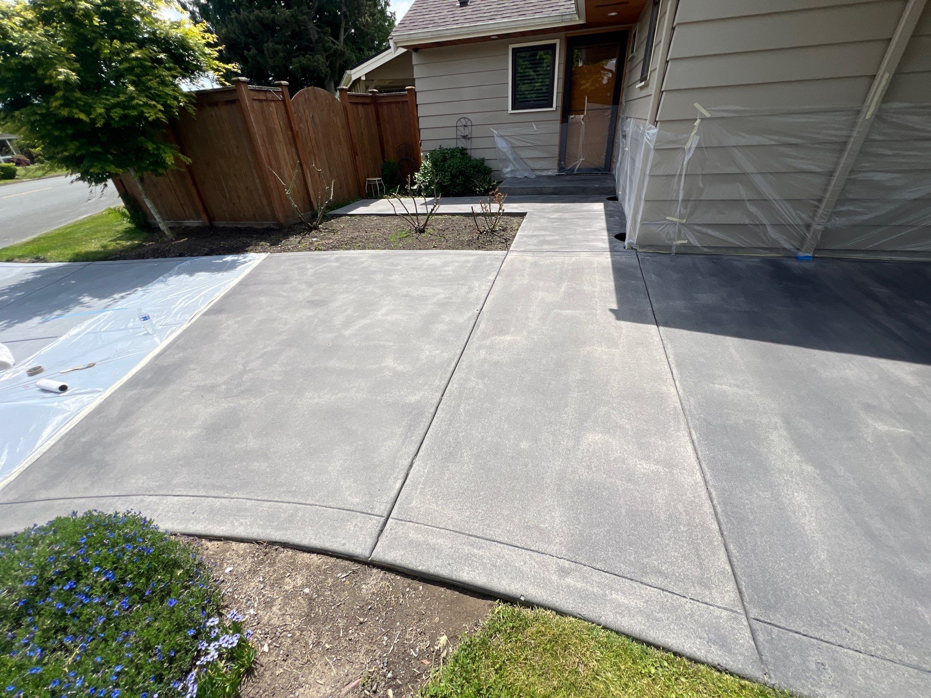 Colored Concrete Driveway Repair with Sealer| Everett    by Jireh Asphalt & Concrete Inc 