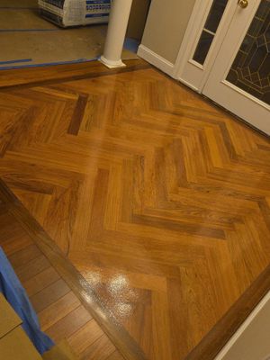 Work-in-progress wood floors for remodel