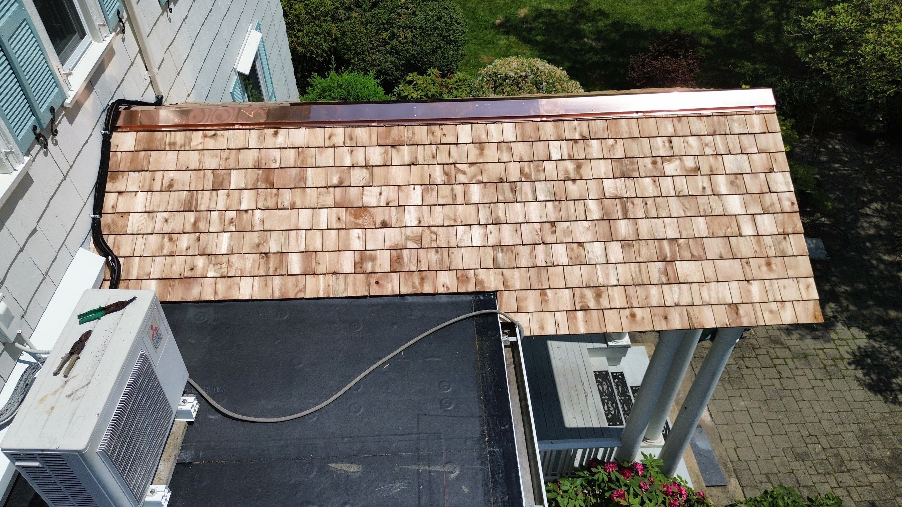 Owens Corning Duration: Slatestone Gray + Cedar Shingles + EPDM in Middletown by Golden Shield Roofing