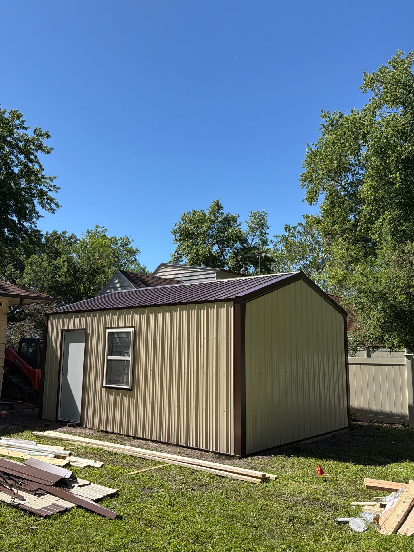 Custom Post Frame Storage Building Installation in Ames, Iowa by Graber Custom Structures