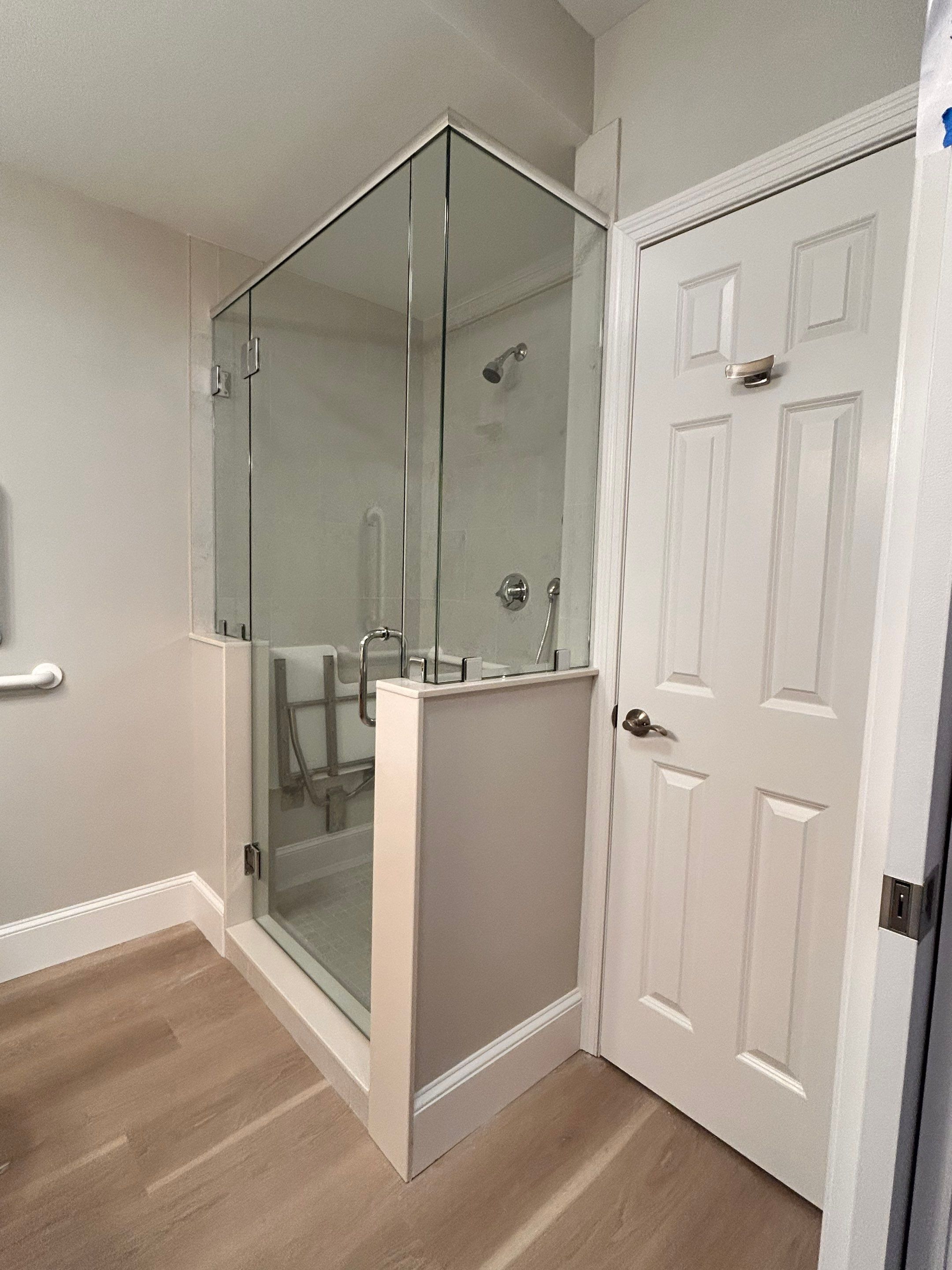 Bathroom Remodel using Tempered Shower Glass by Cheshire Glass Company