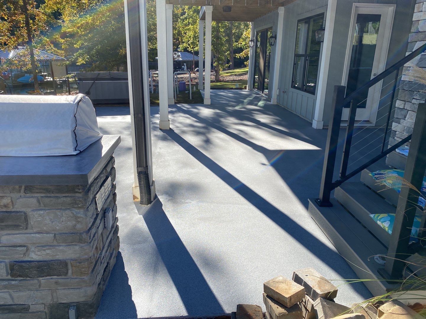 Outdoor Kitchen on Lake Keowee by Xtreme Concrete Services
