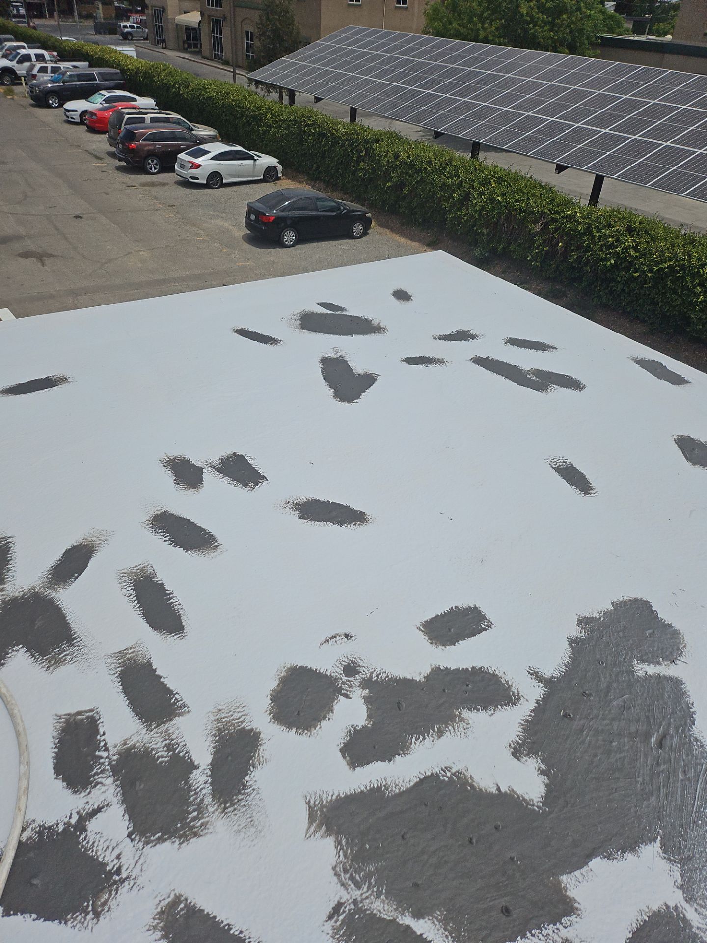 Foam Refurbish using General Coatings acrylic coatings and spray foam by Straight Edge Roofing Inc