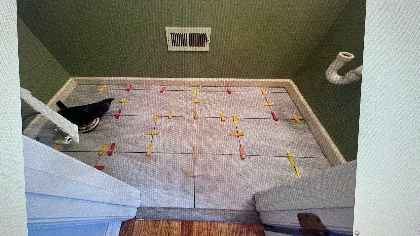 Master bathroom shower renovation, and tile flooring by Prudencio
