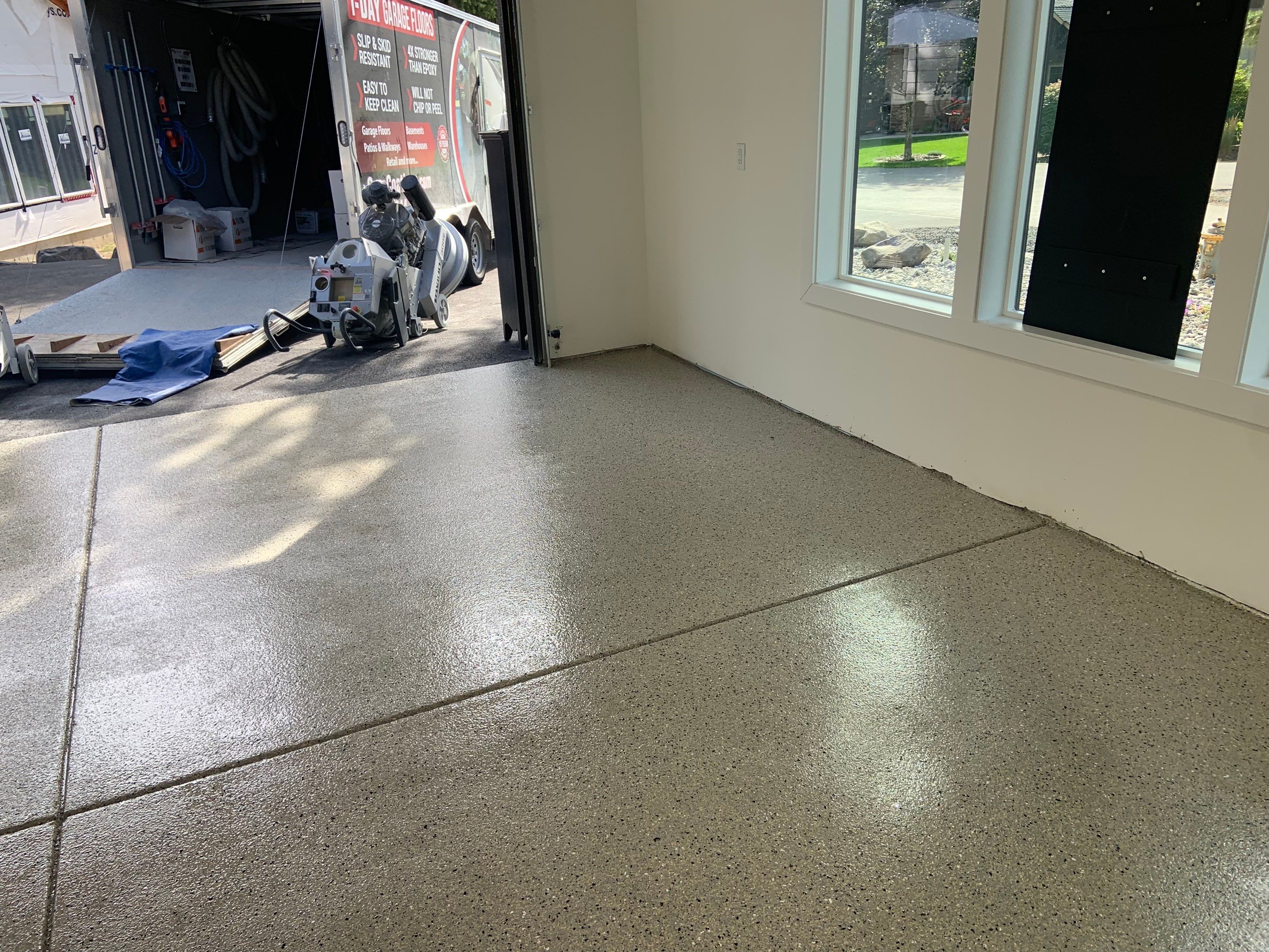 Garage Transformation using Mediterranean Colorway by Croc Coatings, LLC