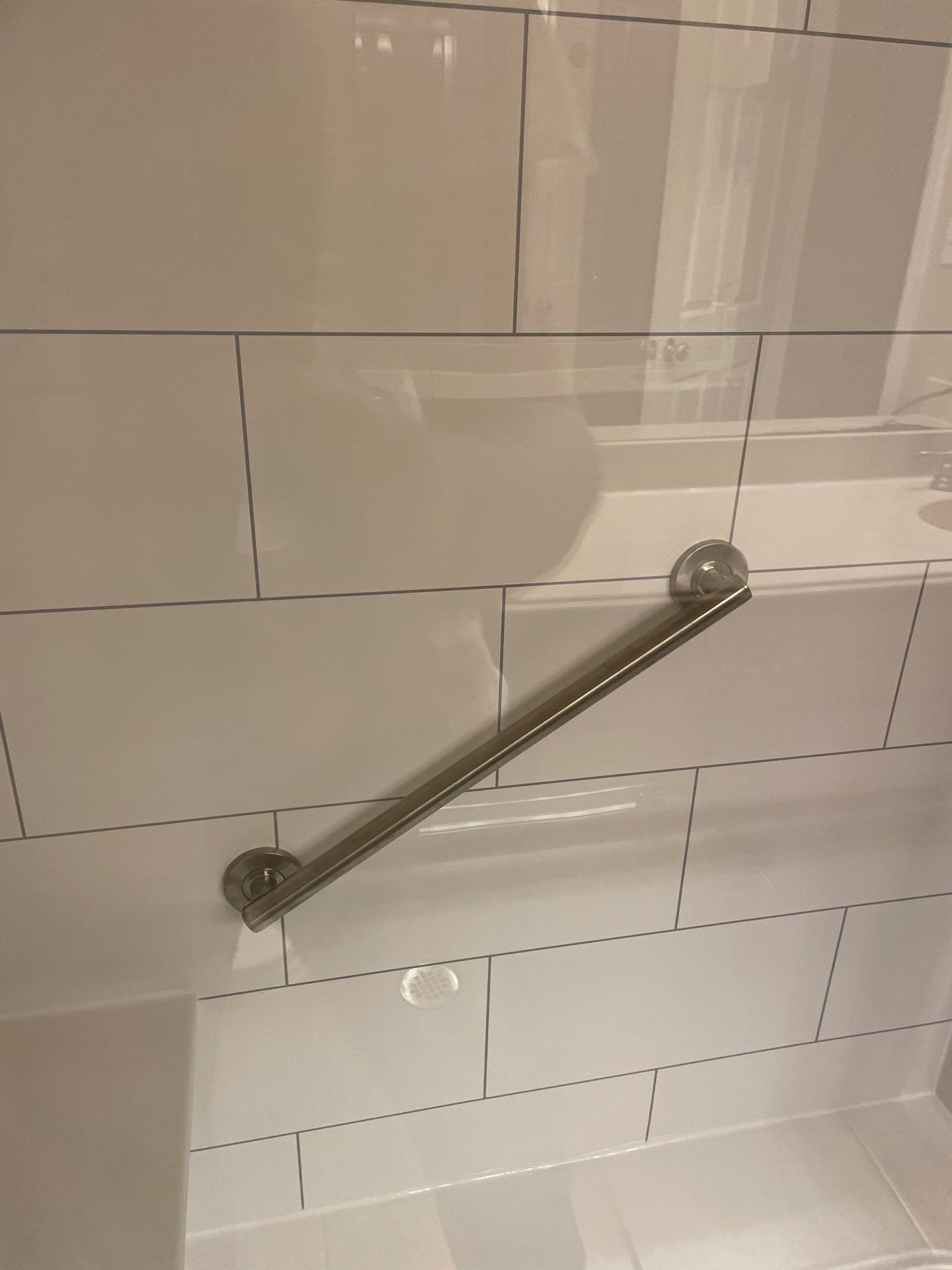 New low-threshold walk-in shower in Giddings by Lane Lauritsen - The Hill Country, Texas