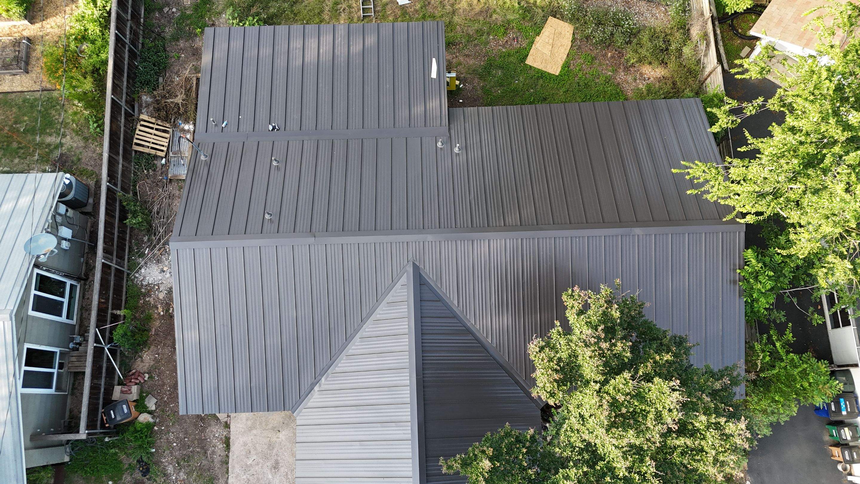 Dark Bronze - L&A Standing Seam with Striations by RoofsOnly.com