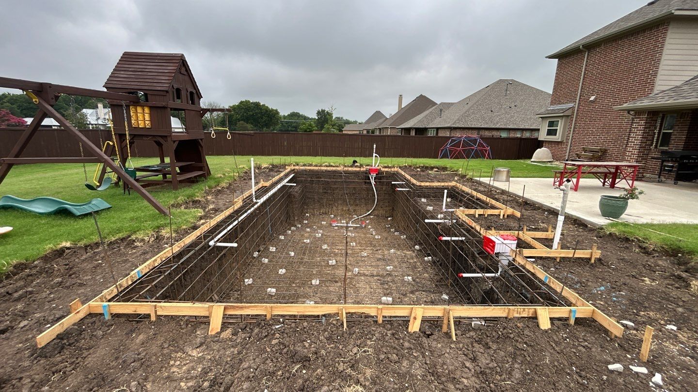 Custom In-Ground Rectangular Pool Installation in Wylie by Hobert Pools