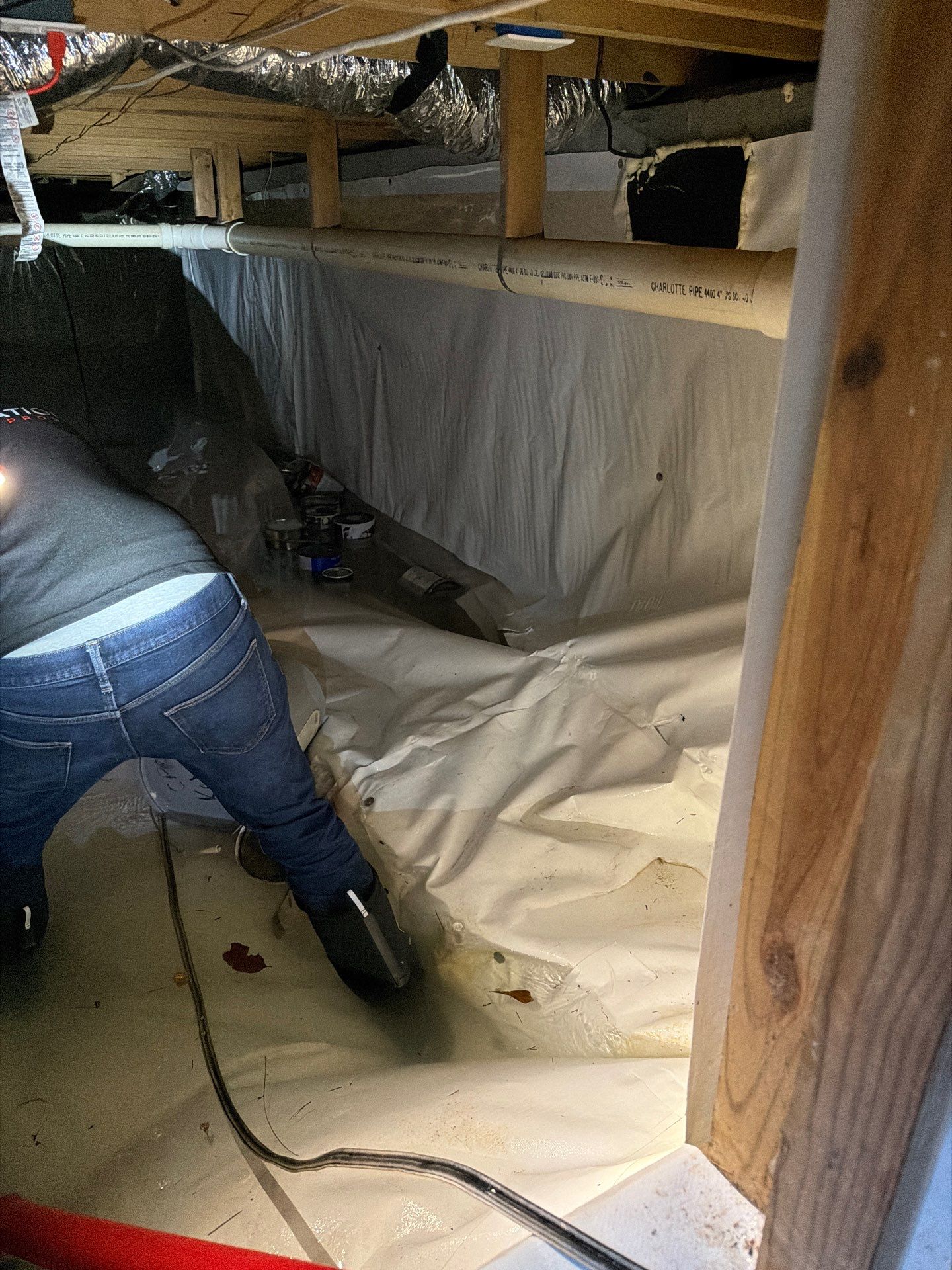 Alpharetta Crawlspace Water Damage Restoration with Vapor Barrier Installation by Restoration Damage Pros of Atlanta