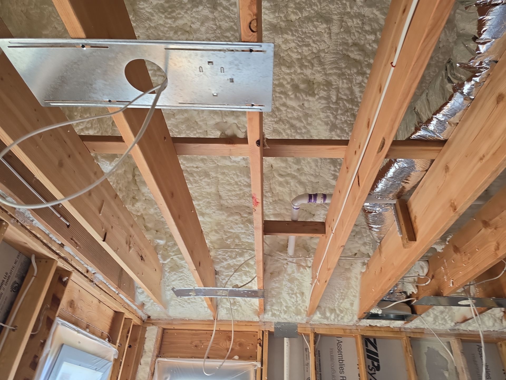 New Home Construction using open cell spray foam by NYS Foam & Energy