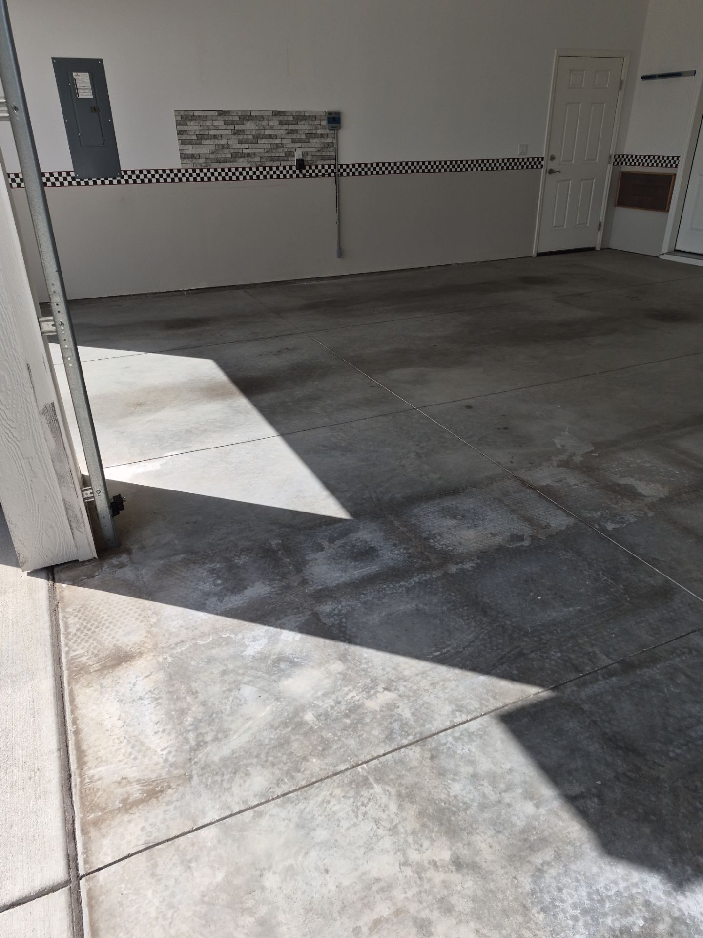 Full Garage Floor Transformation in Smoke 1/4" Flake Finish by Croc Coatings, LLC