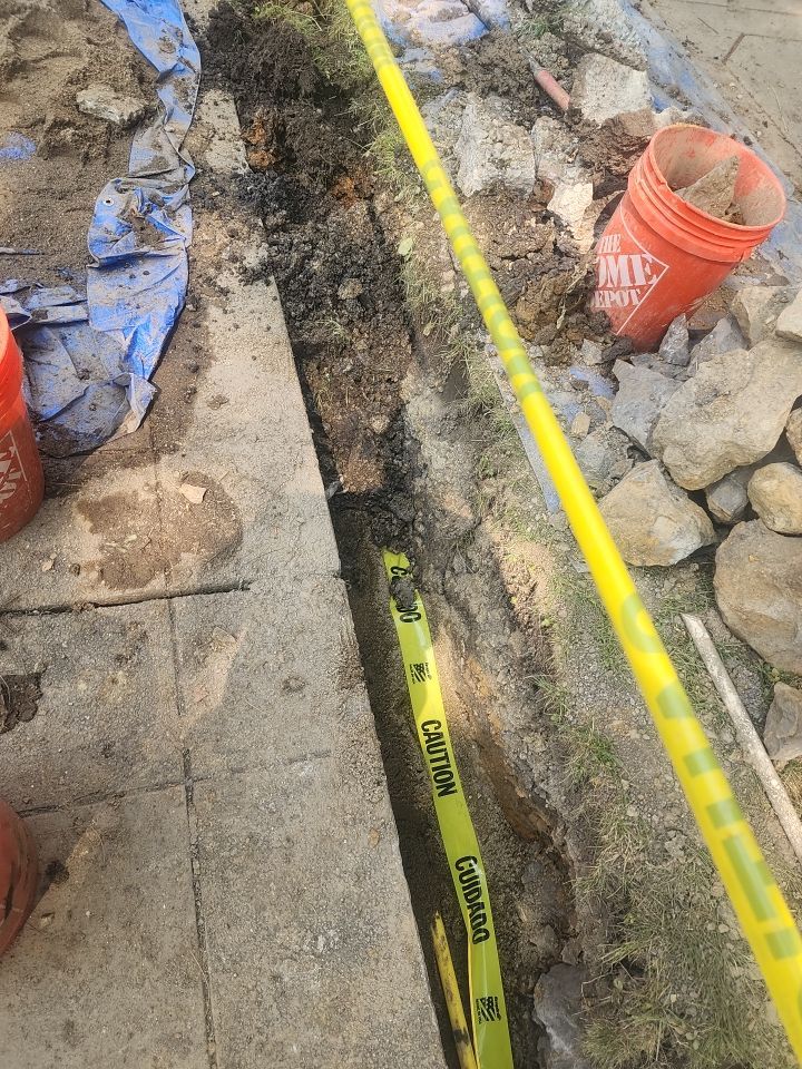 Replace failed gas line from gas connection at street to new meter by Sureway Comfort John Wilcox Plumbing Heating Cooling