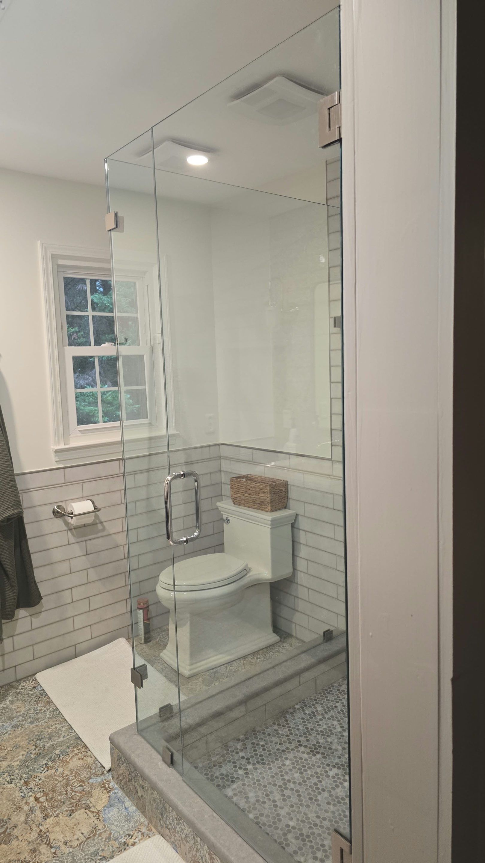 Roswell Bathroom Remodeling Featuring Custom Subway Tile Walk-In Shower