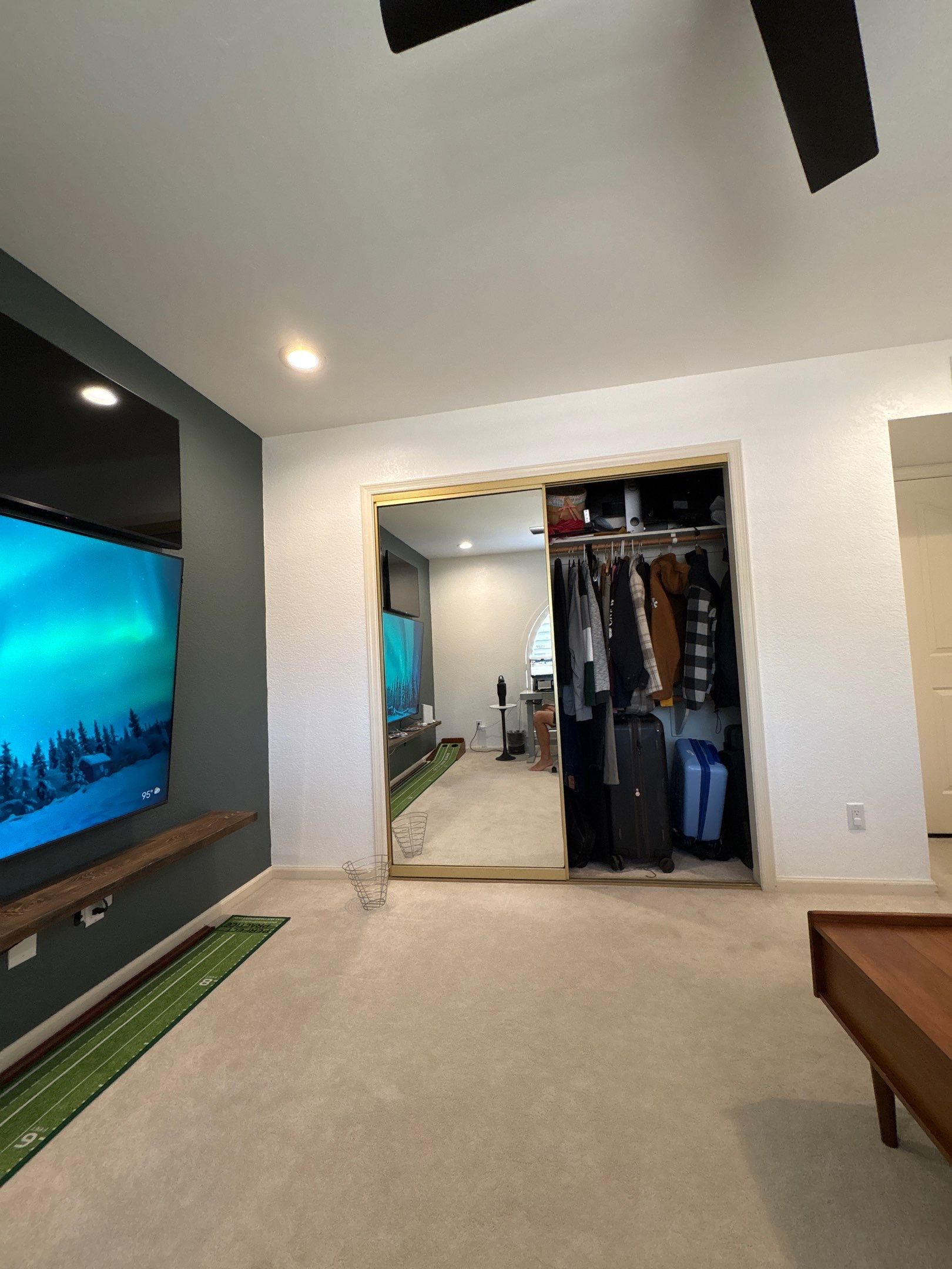 Arched Window Shutter Installation and Modern Home Office Setup in Phoenix by CompanyCam Sales Demo