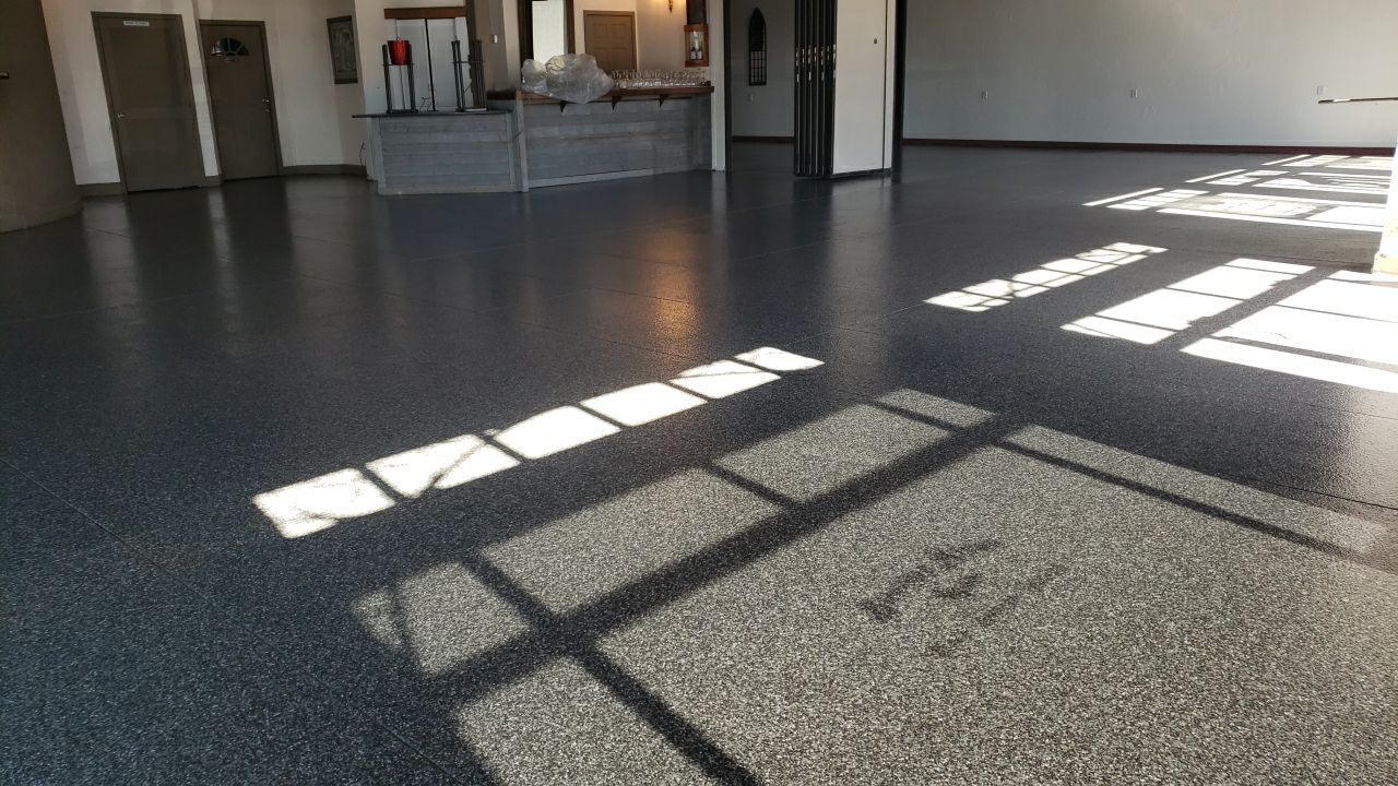 Commercial Floor using Silver Creek by Select Painting, Coatings & Garage Cabinets