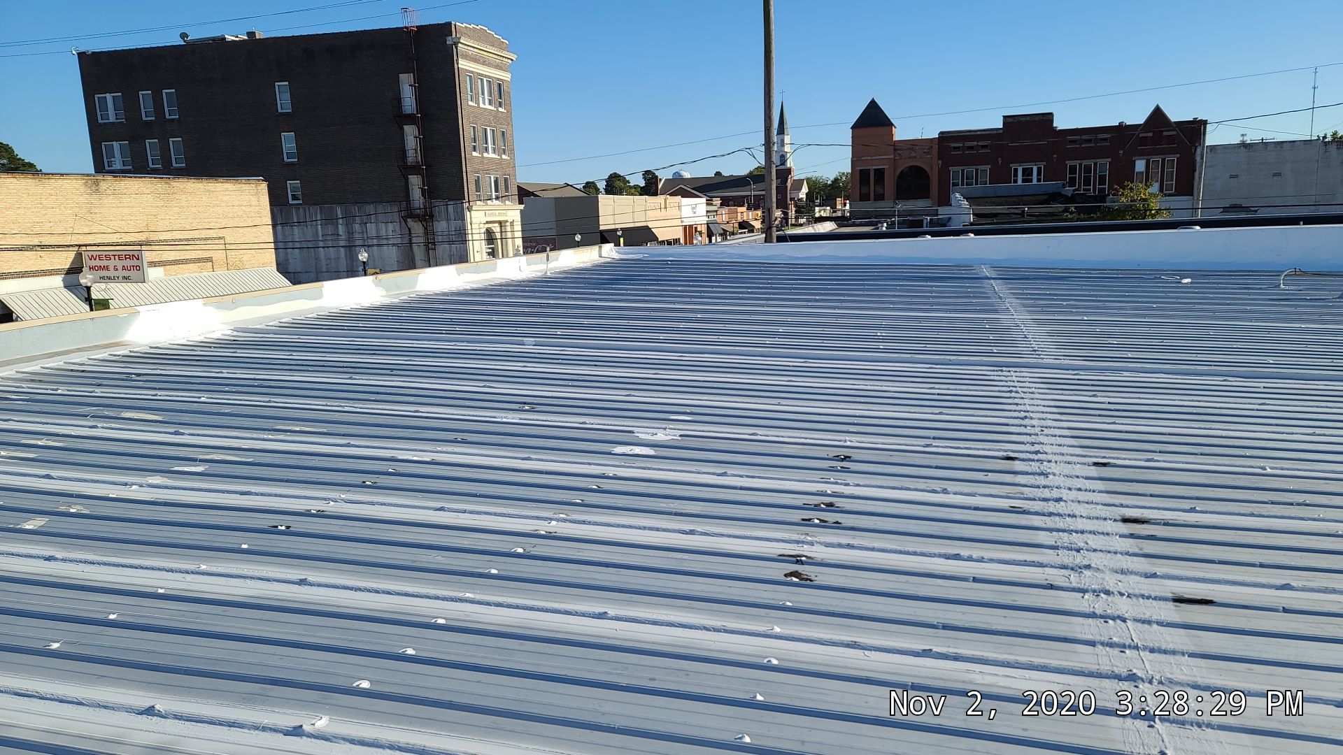 Commercial Metal Restoration System using Aldocoat Coatings by Hostetler Roofing